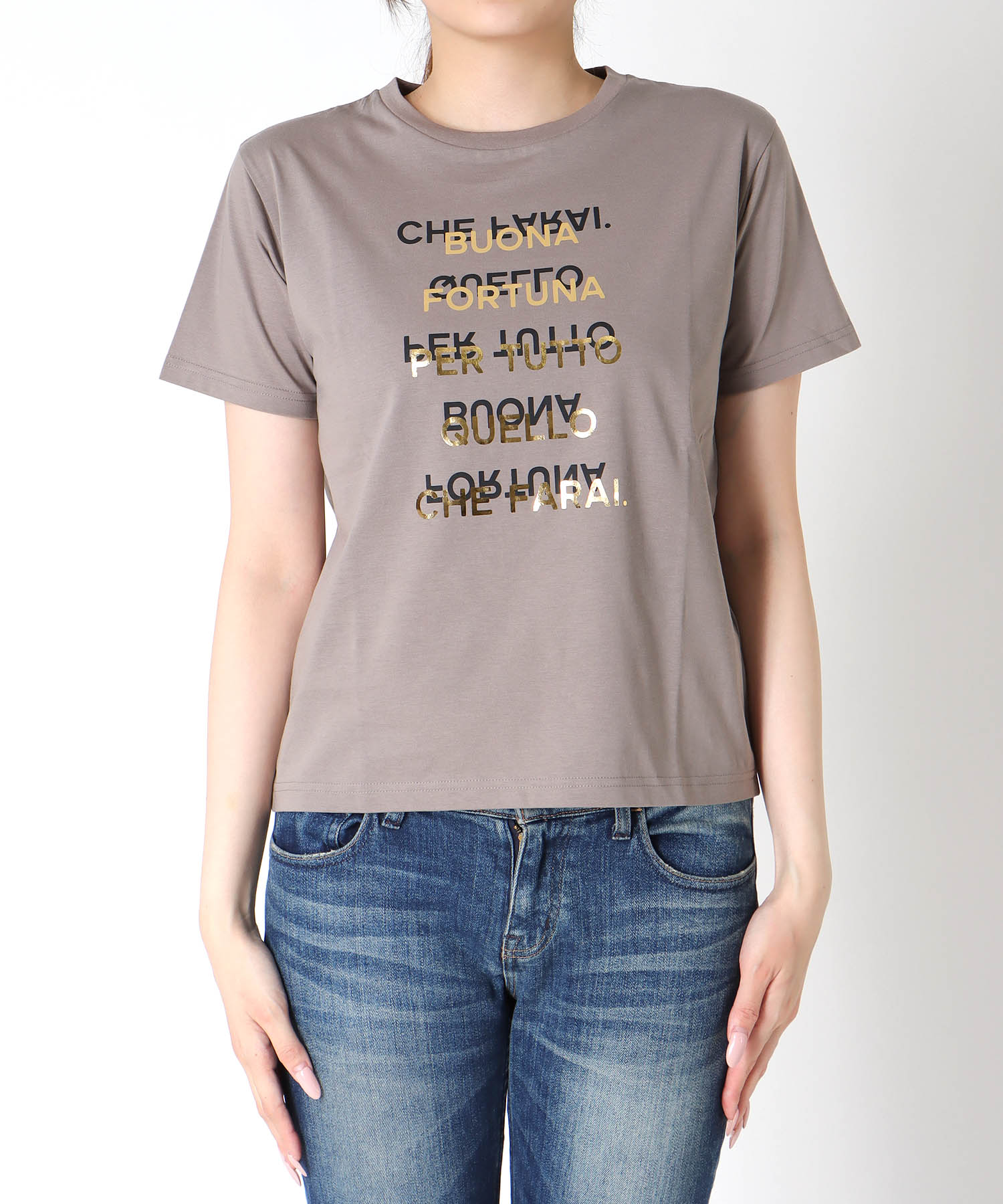 箔ロゴプリントTシャツ