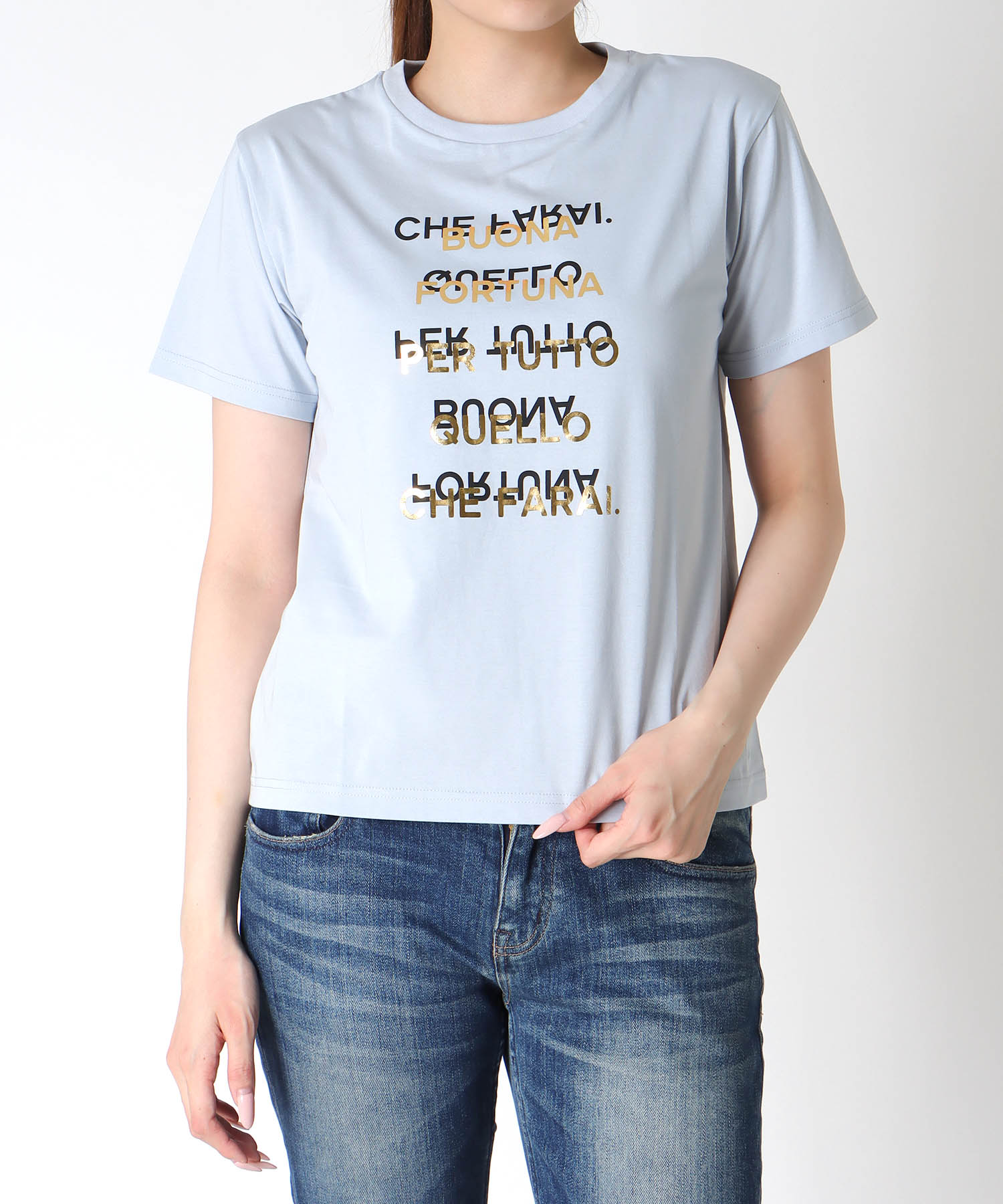 箔ロゴプリントTシャツ