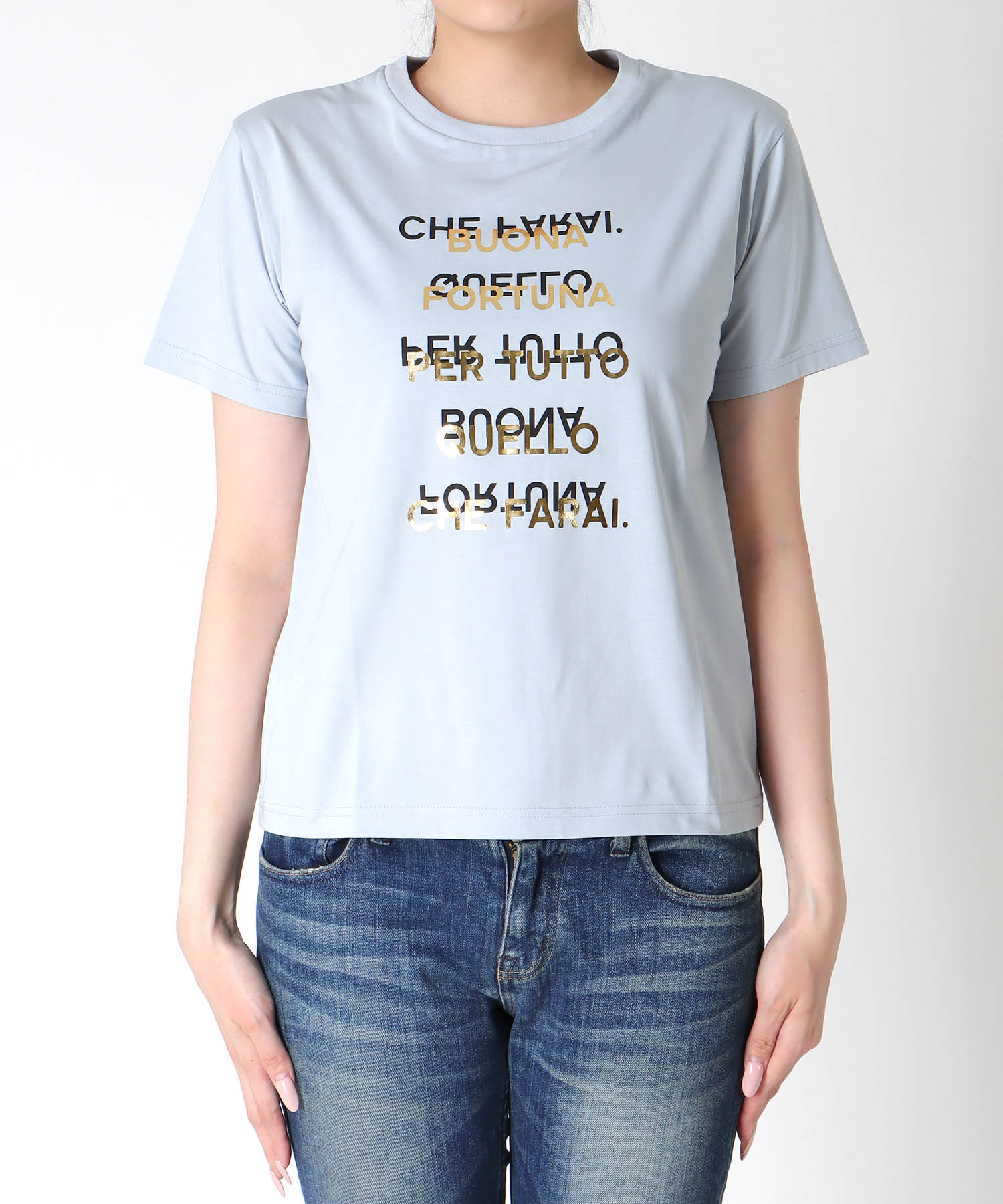 箔ロゴプリントTシャツ