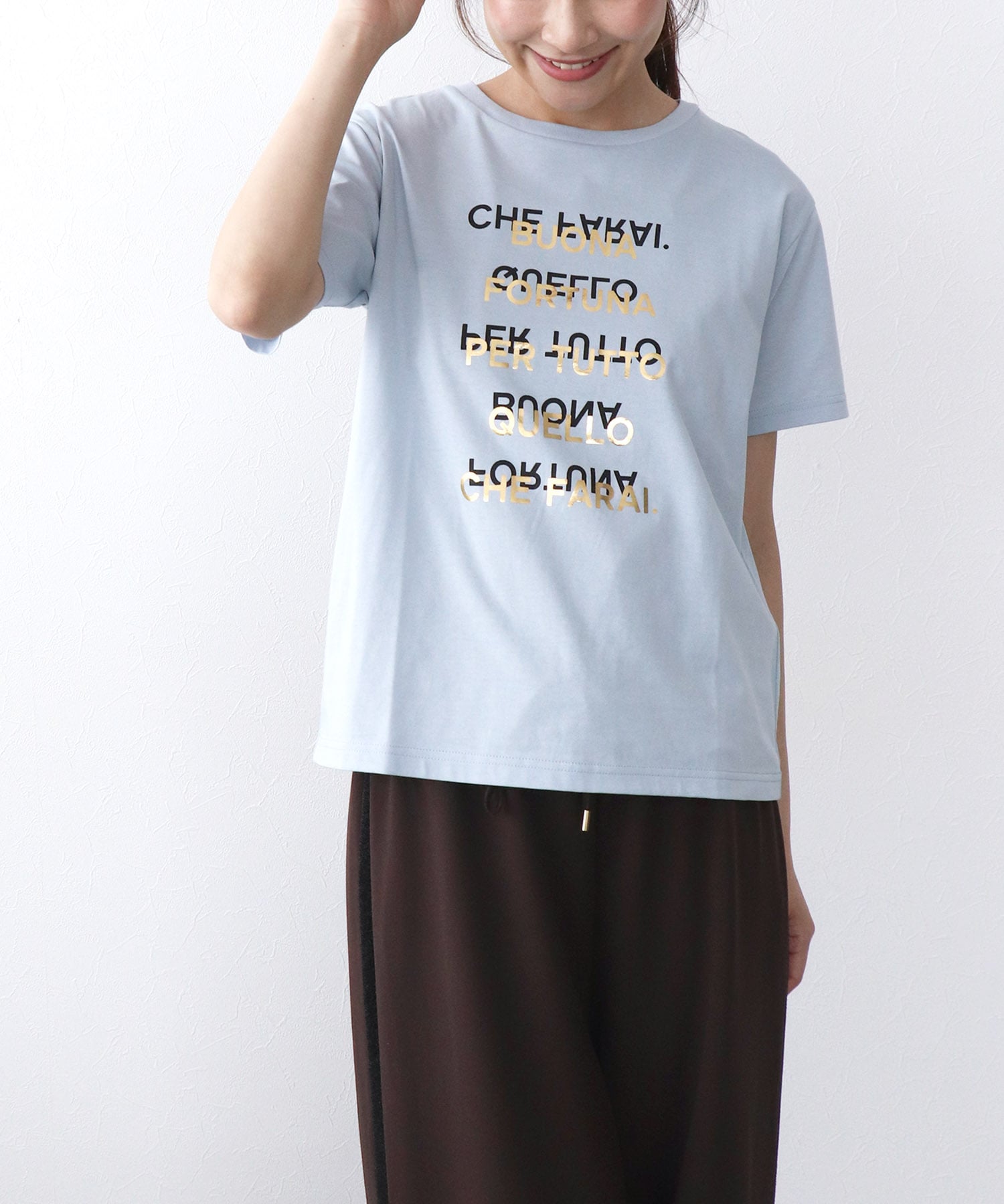 箔ロゴプリントTシャツ