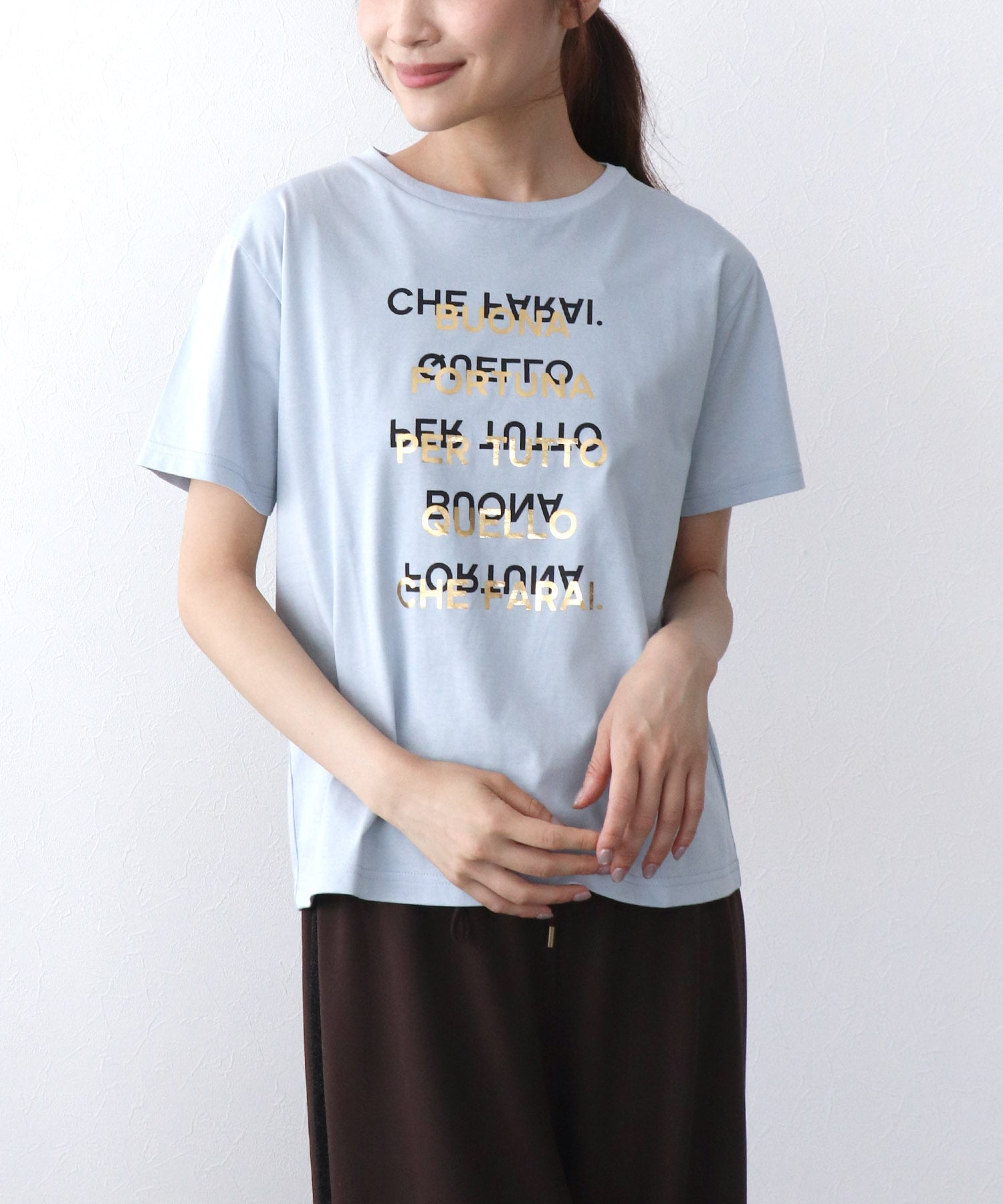箔ロゴプリントTシャツ