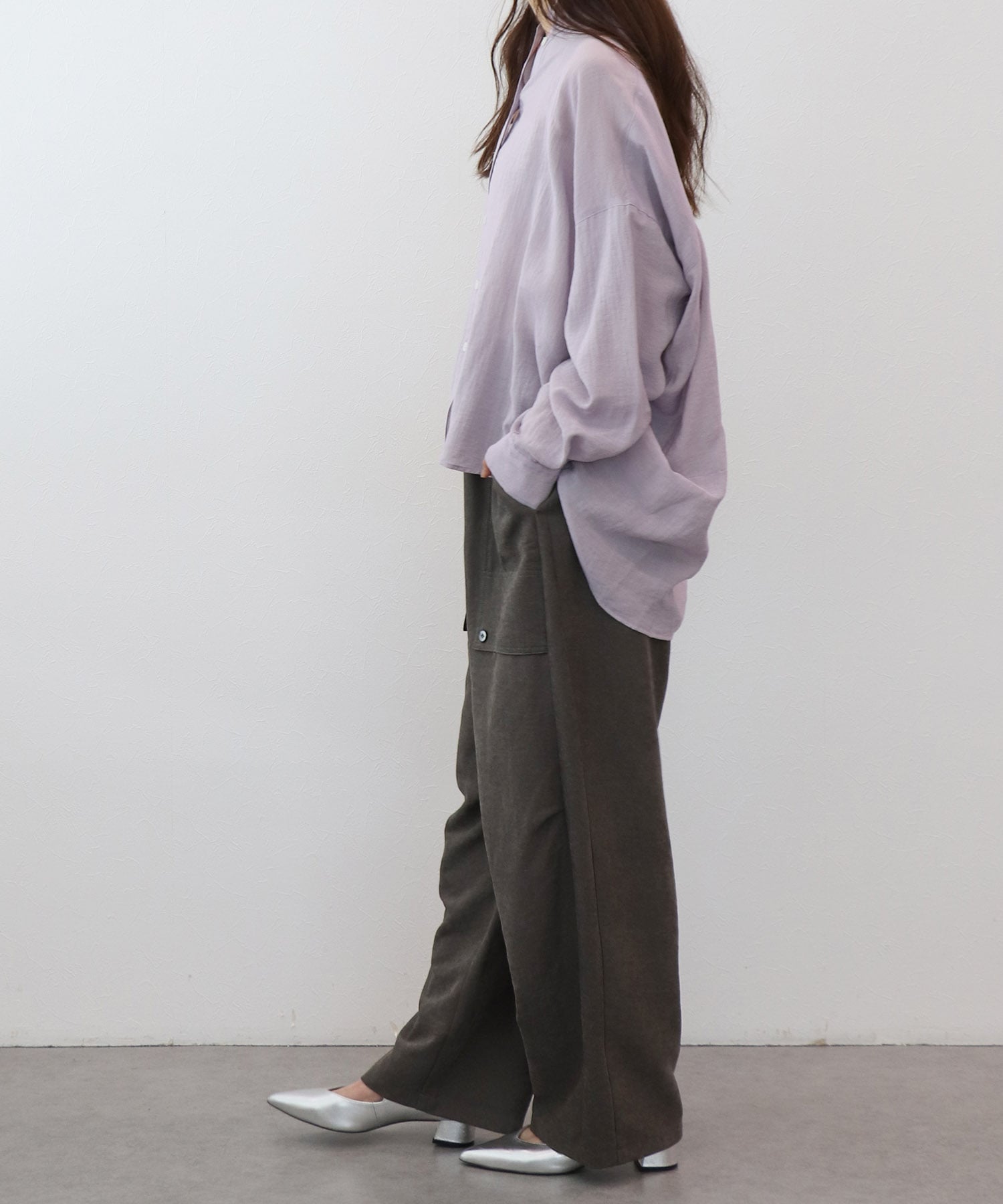 ナチュラルワッシャーバックフォルムシャツ