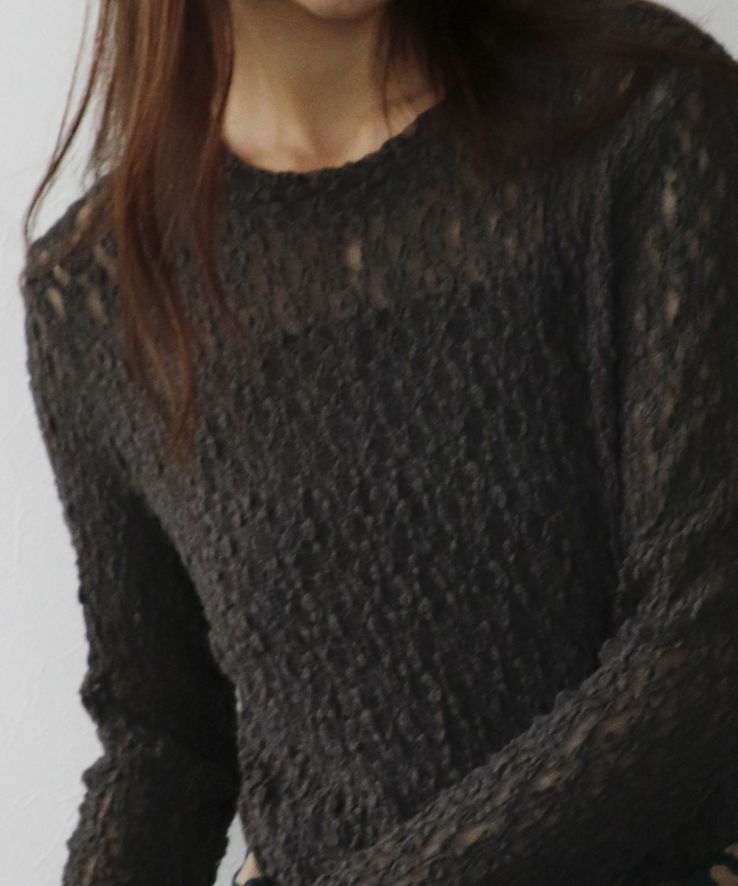 オーガニックシュリンクレース長袖Tシャツ