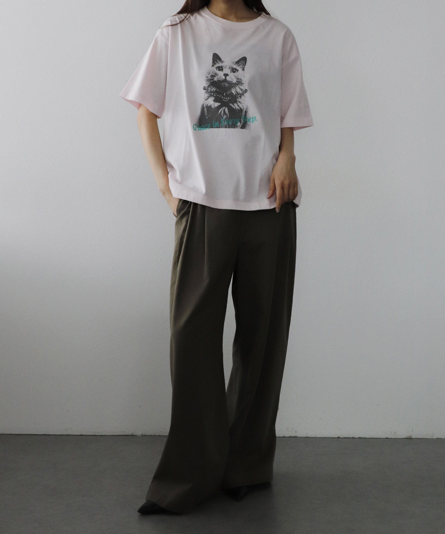 猫フォトプリントＴシャツ