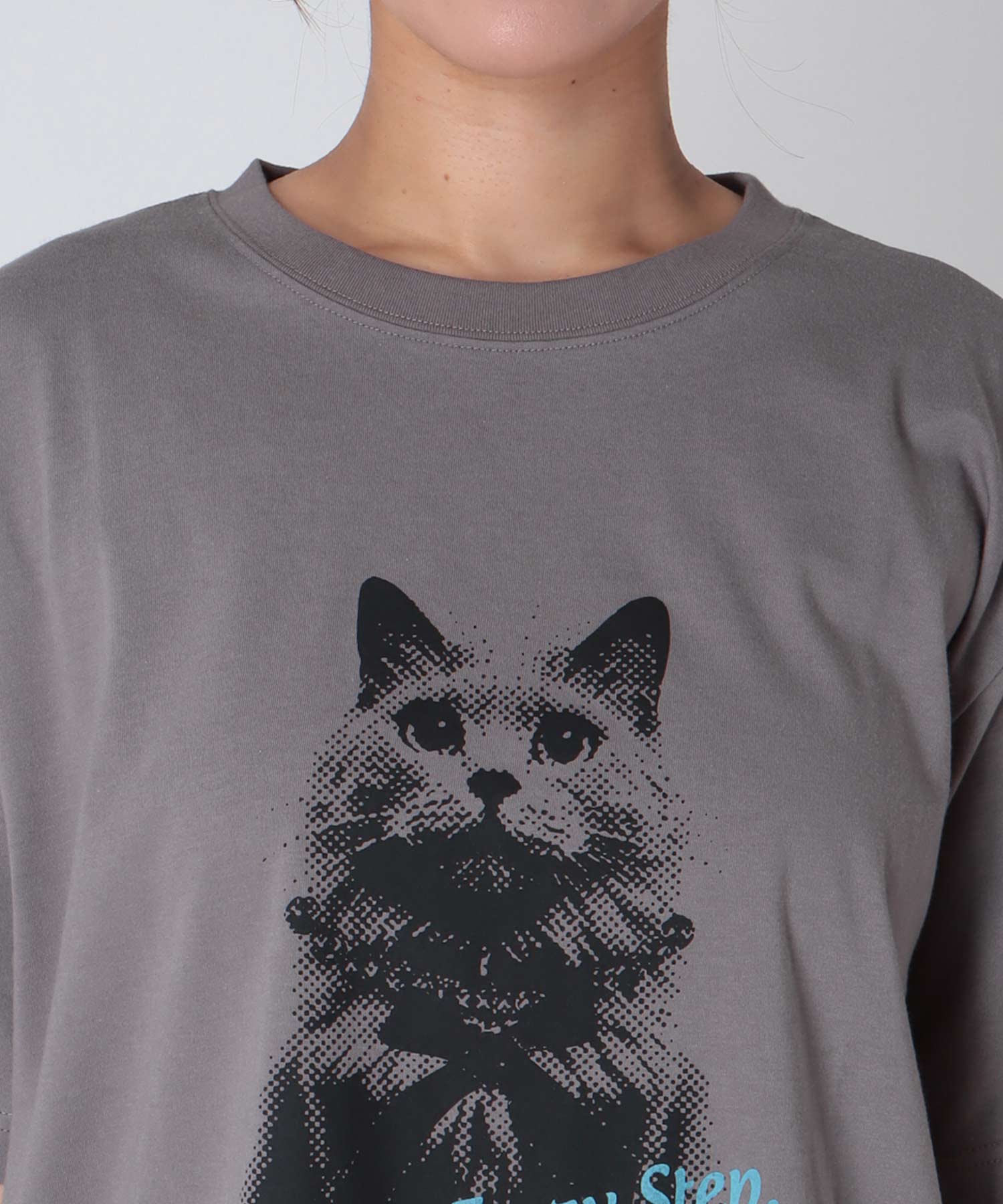 猫フォトプリントＴシャツ