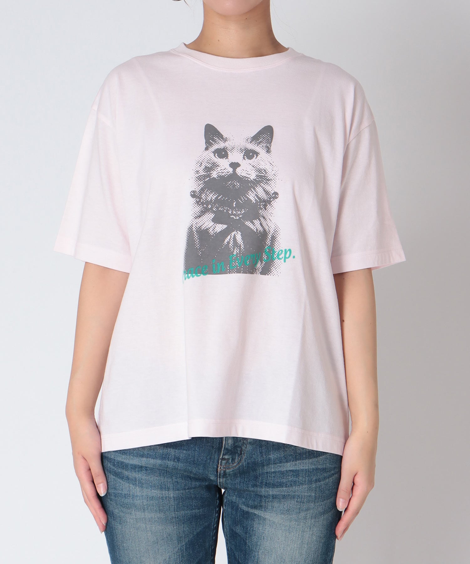 猫フォトプリントＴシャツ