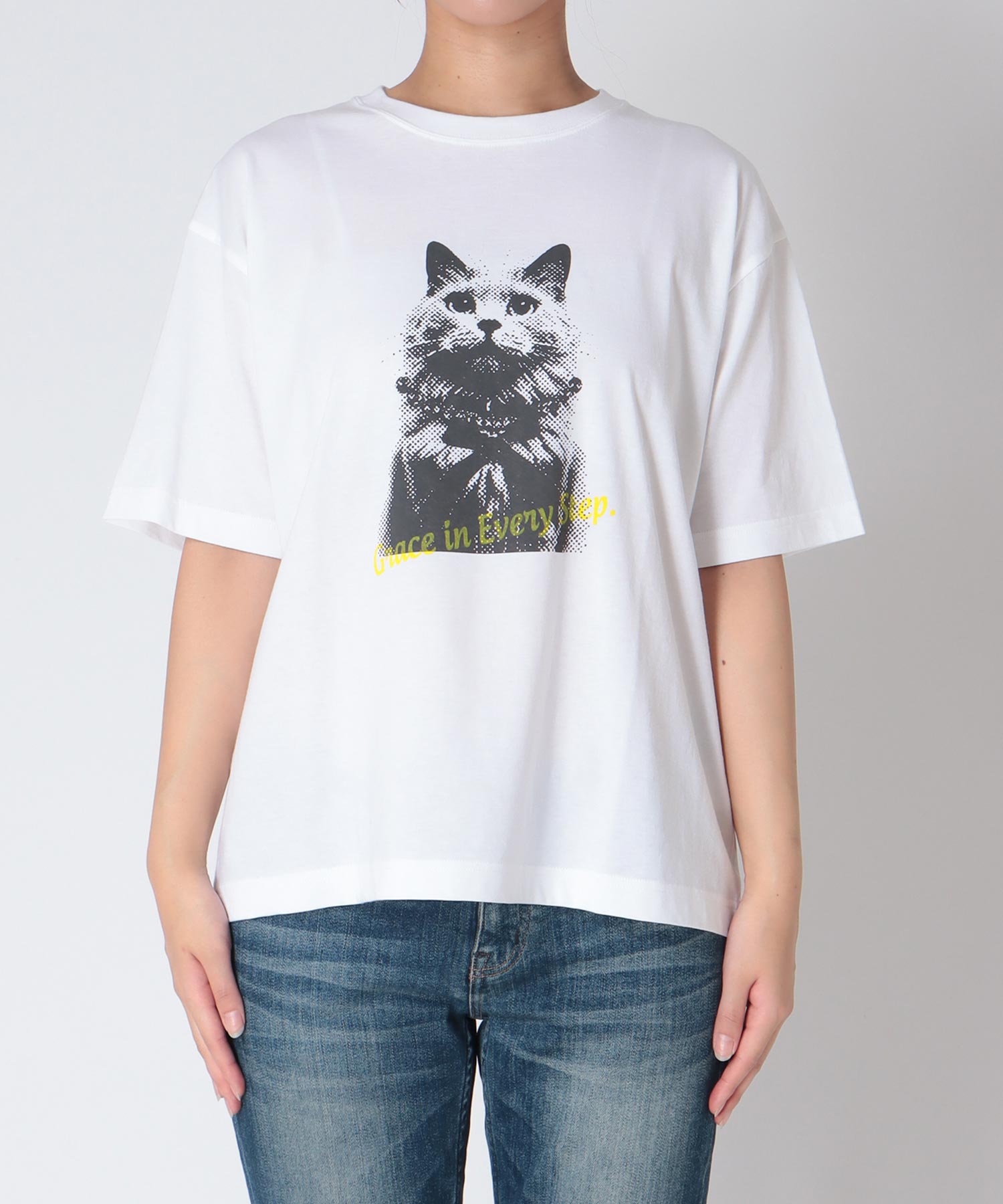 猫フォトプリントＴシャツ