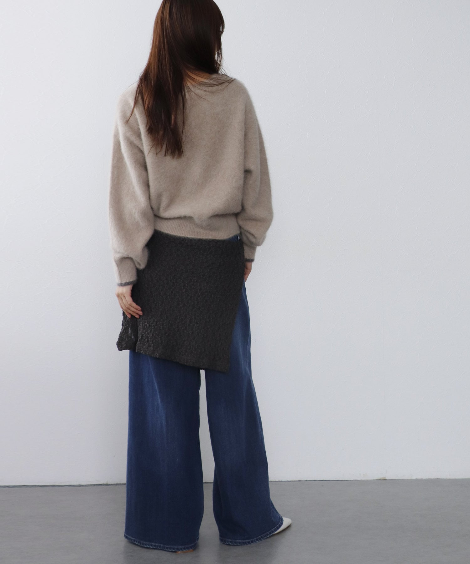 フォックスカシミヤクルーネックプルオーバー