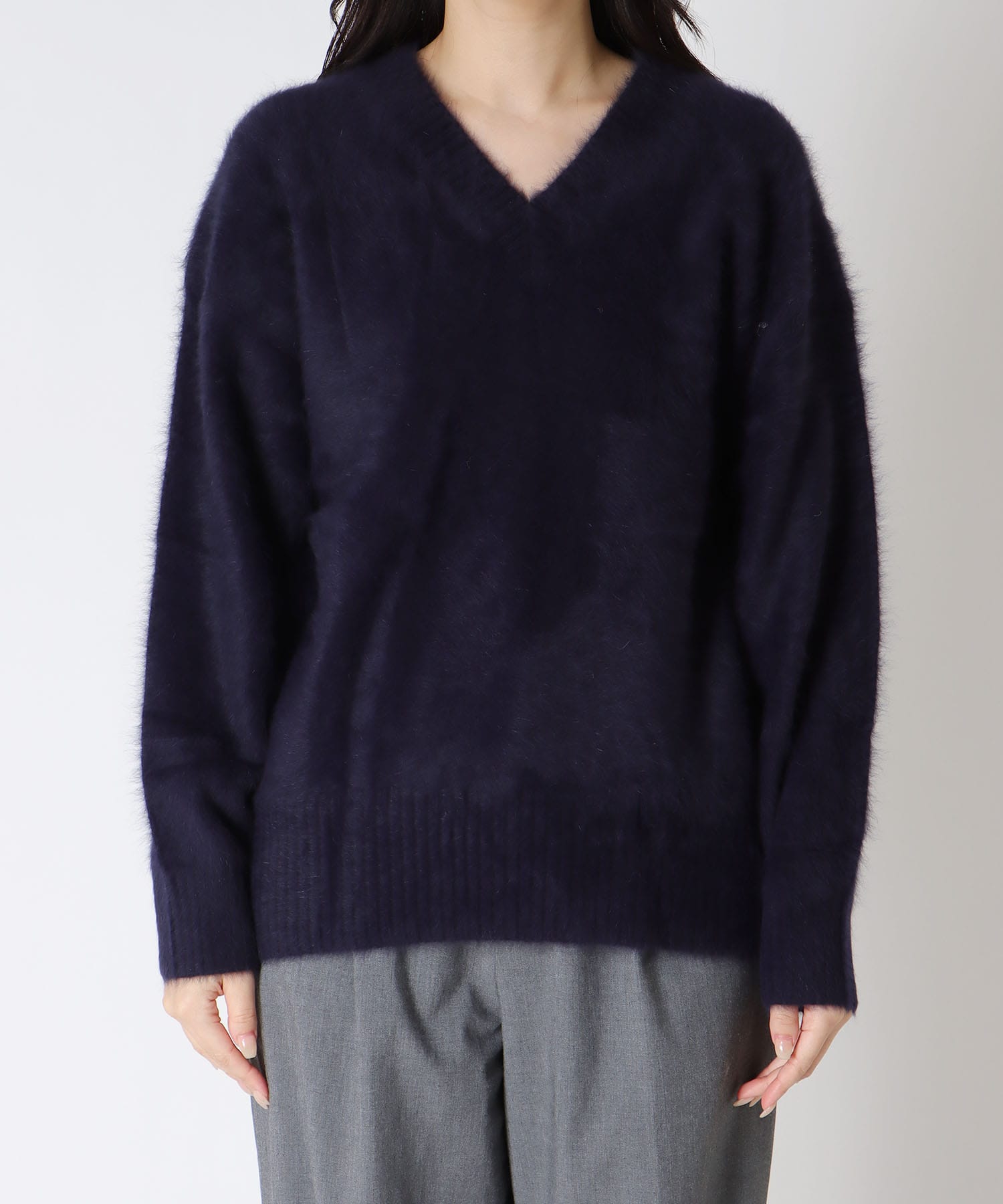 フォックスカシミヤVネックプルオーバー
