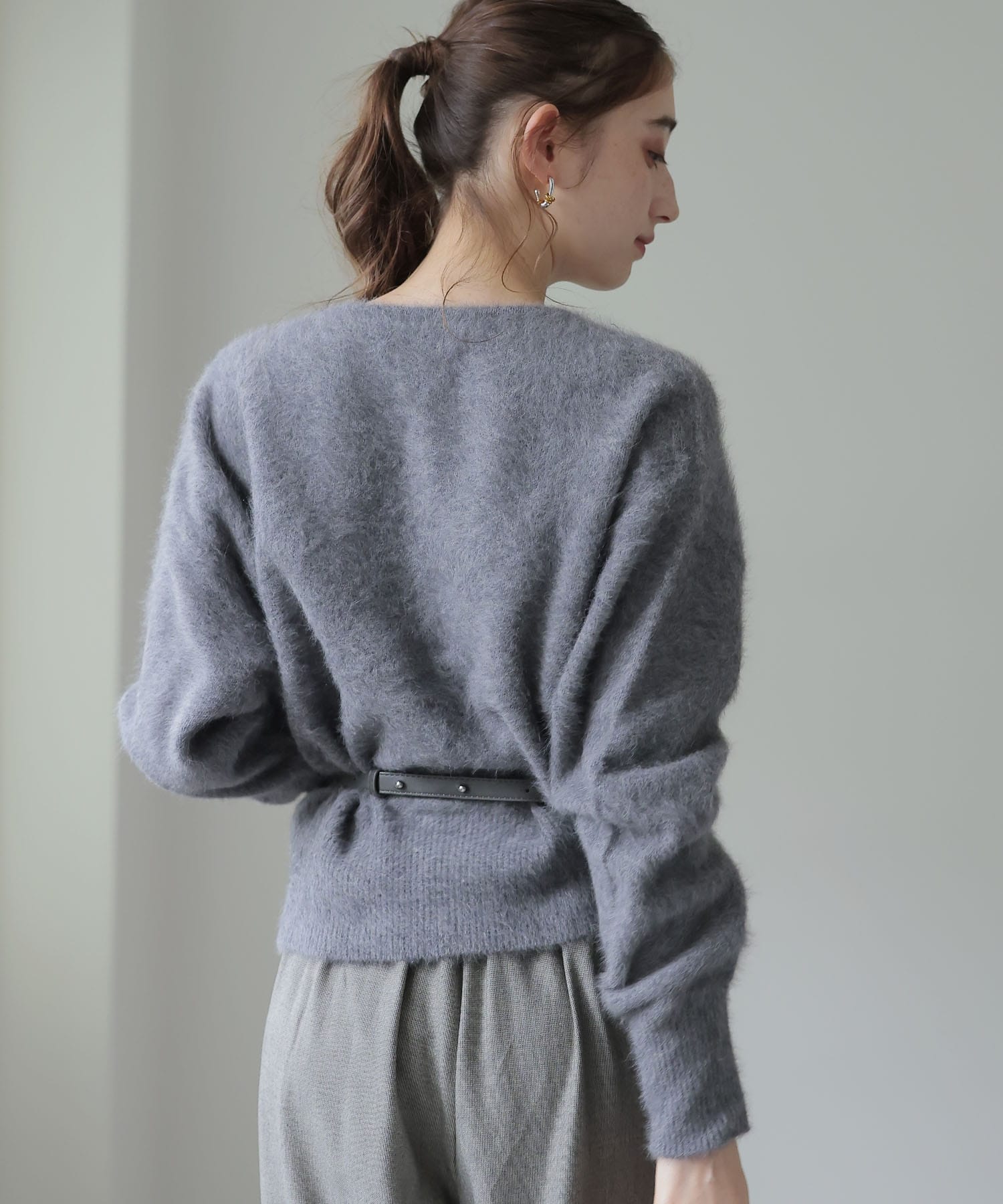フォックスカシミヤキーネックカーディガン