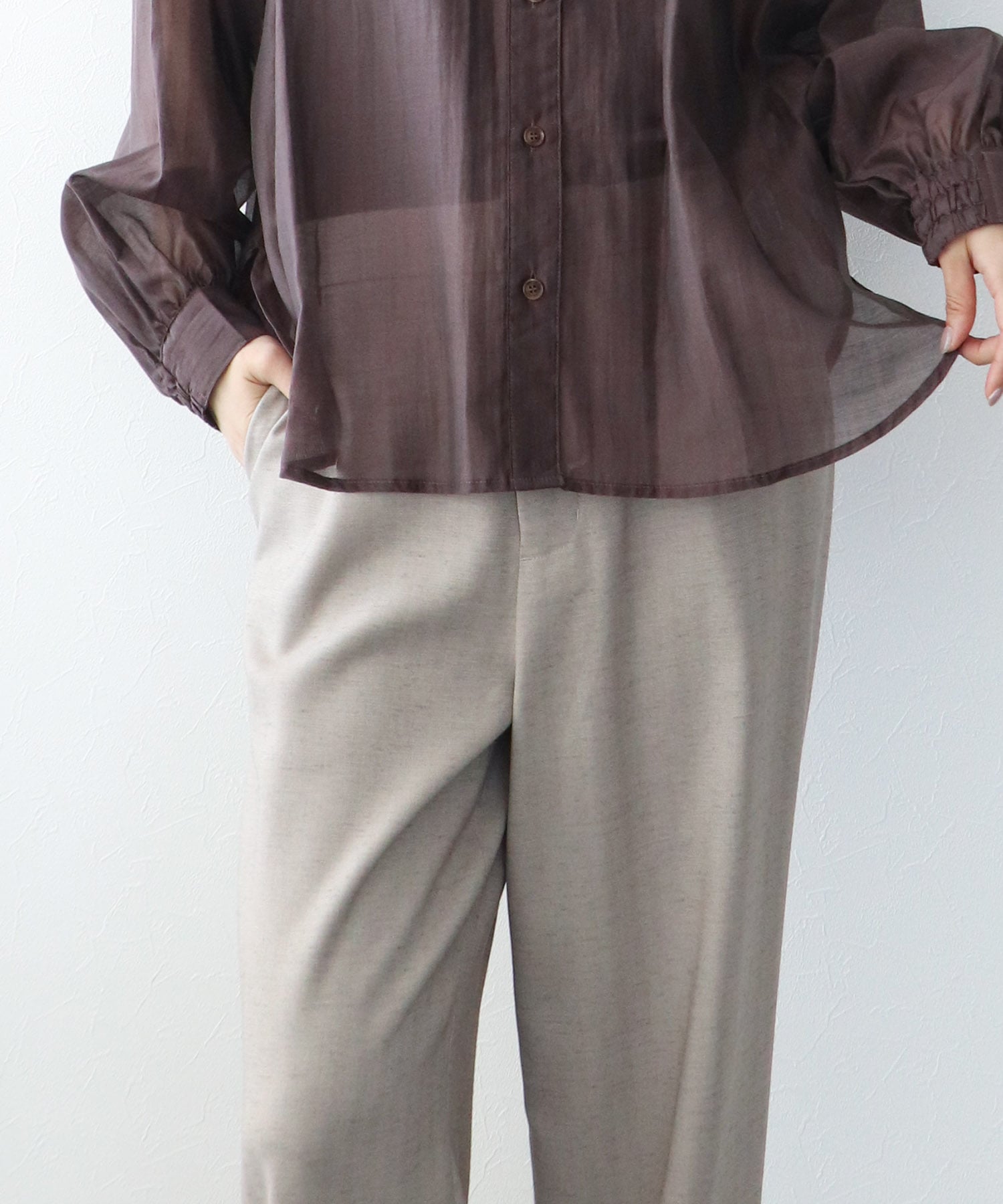 ヘリンボーンストレートパンツ