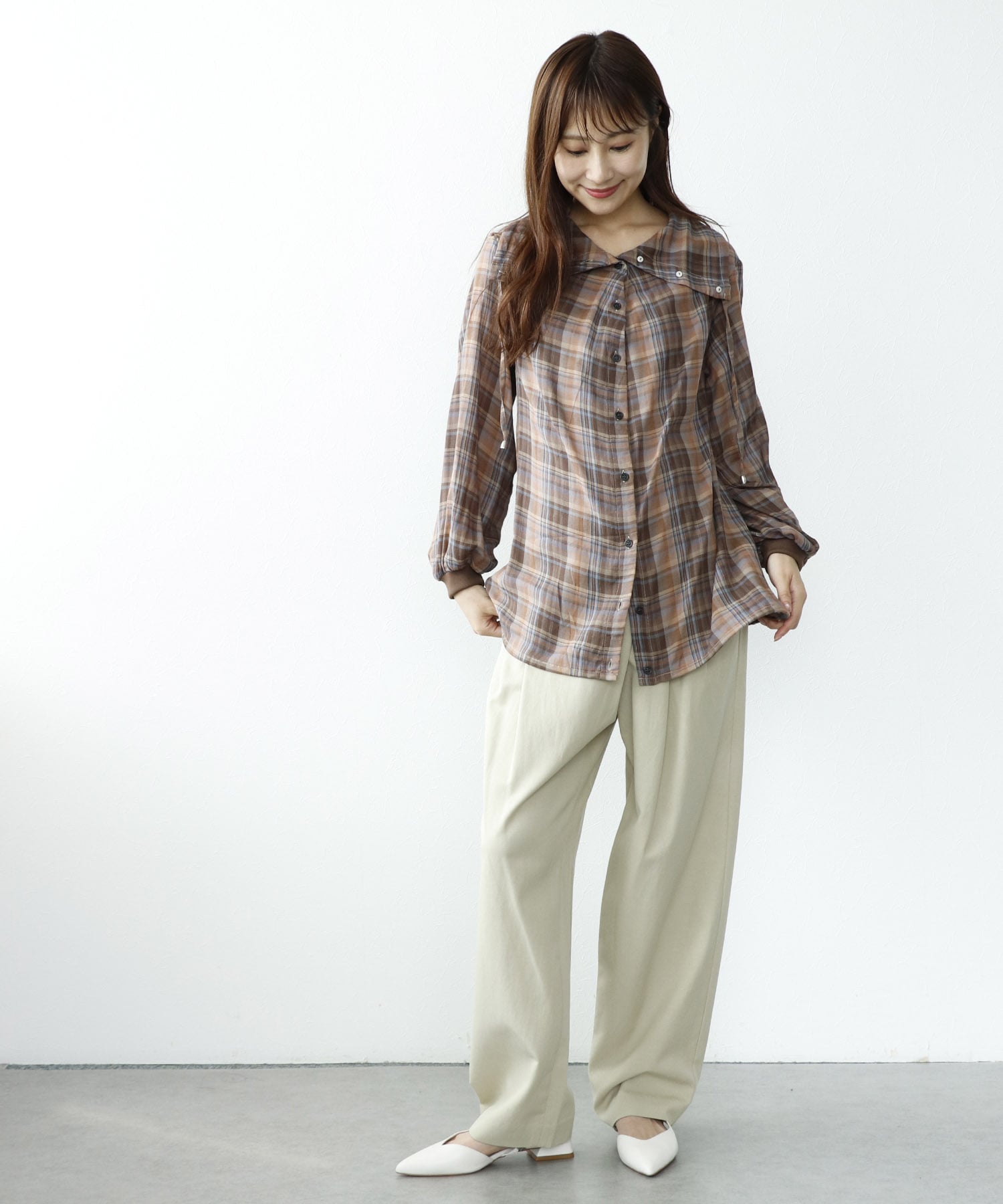 とろみツイルアシメタックパンツ