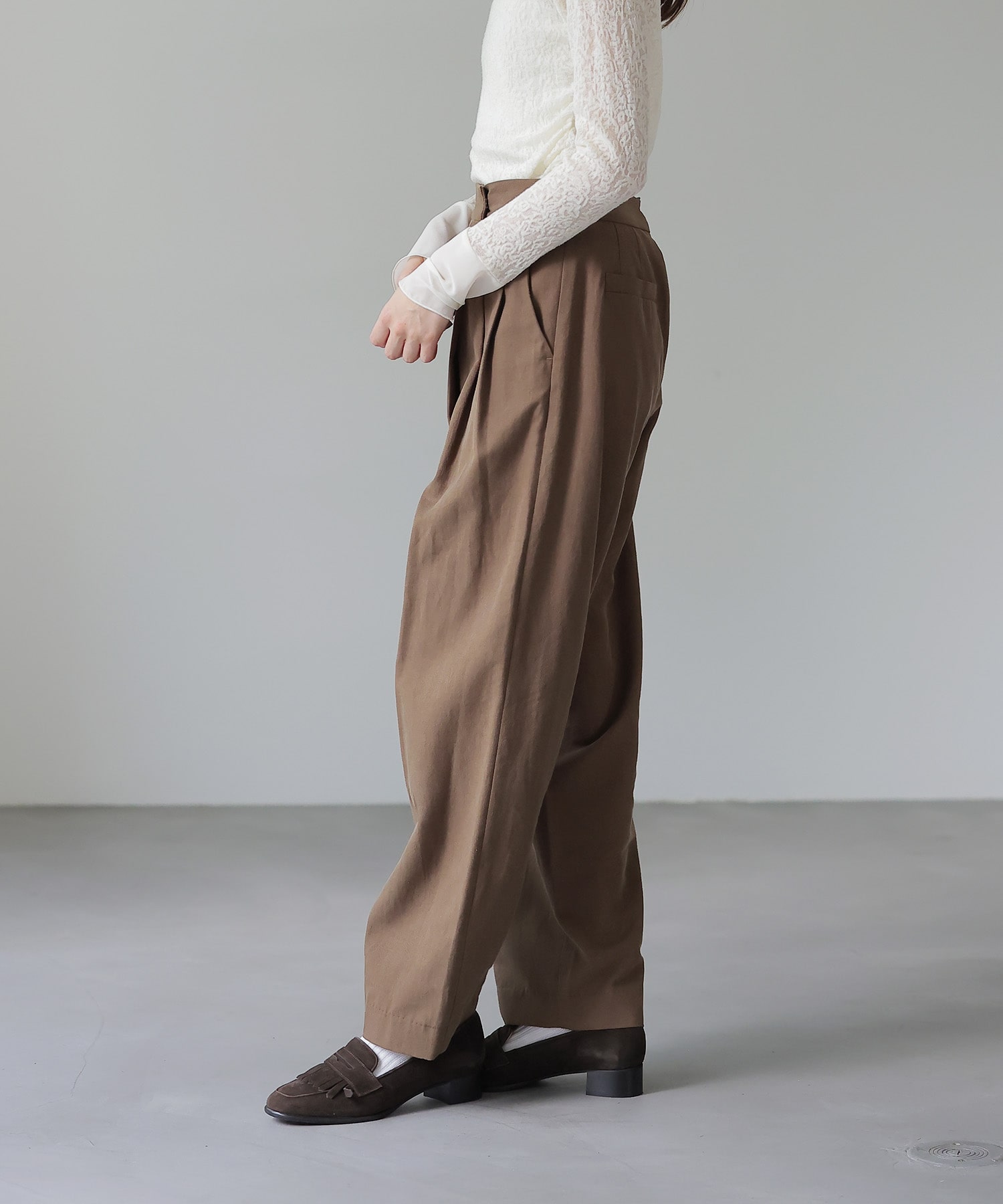 とろみツイルアシメタックパンツ