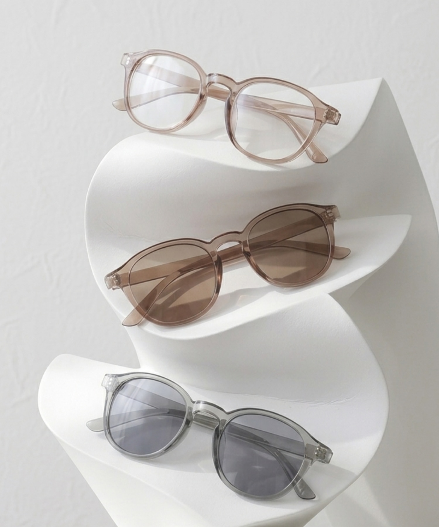 [CP日除け10%]クリアフレームサングラス《紫外線透過率1%未満》