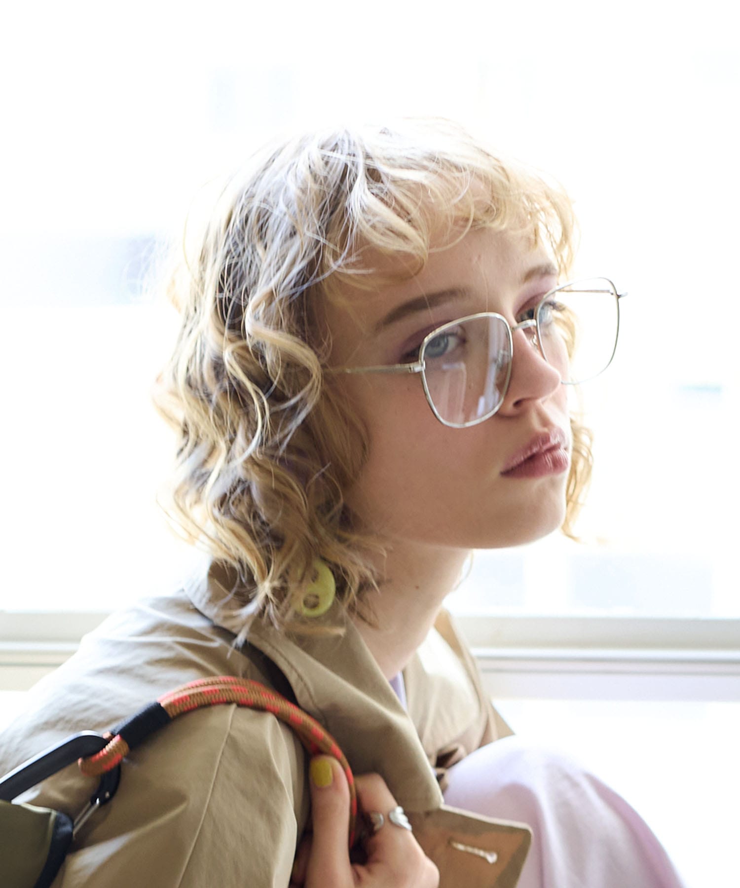 BIGスクエアクリアサングラス《紫外線透過率1%未満》