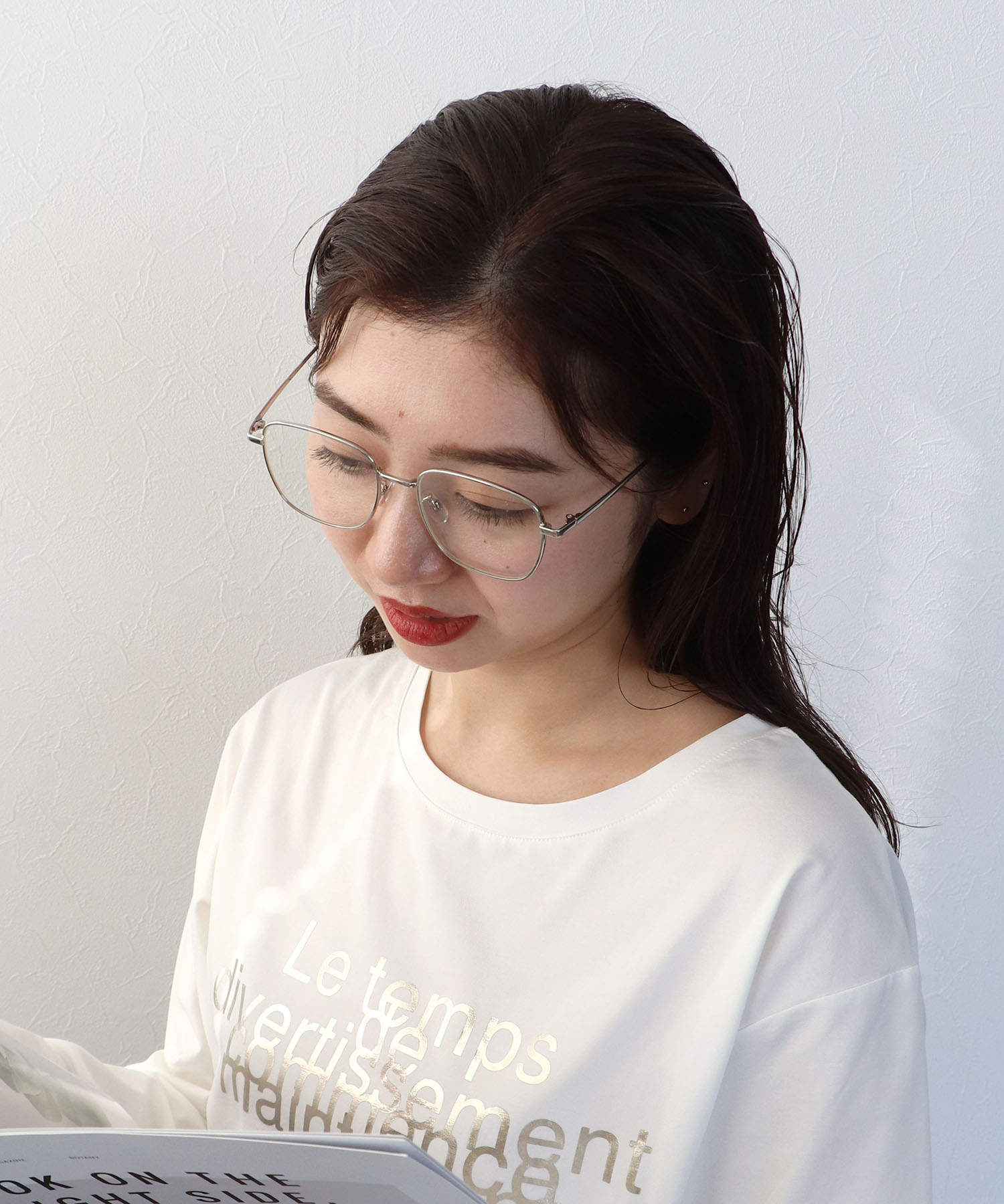 BIGスクエアクリアサングラス《紫外線透過率1%未満》