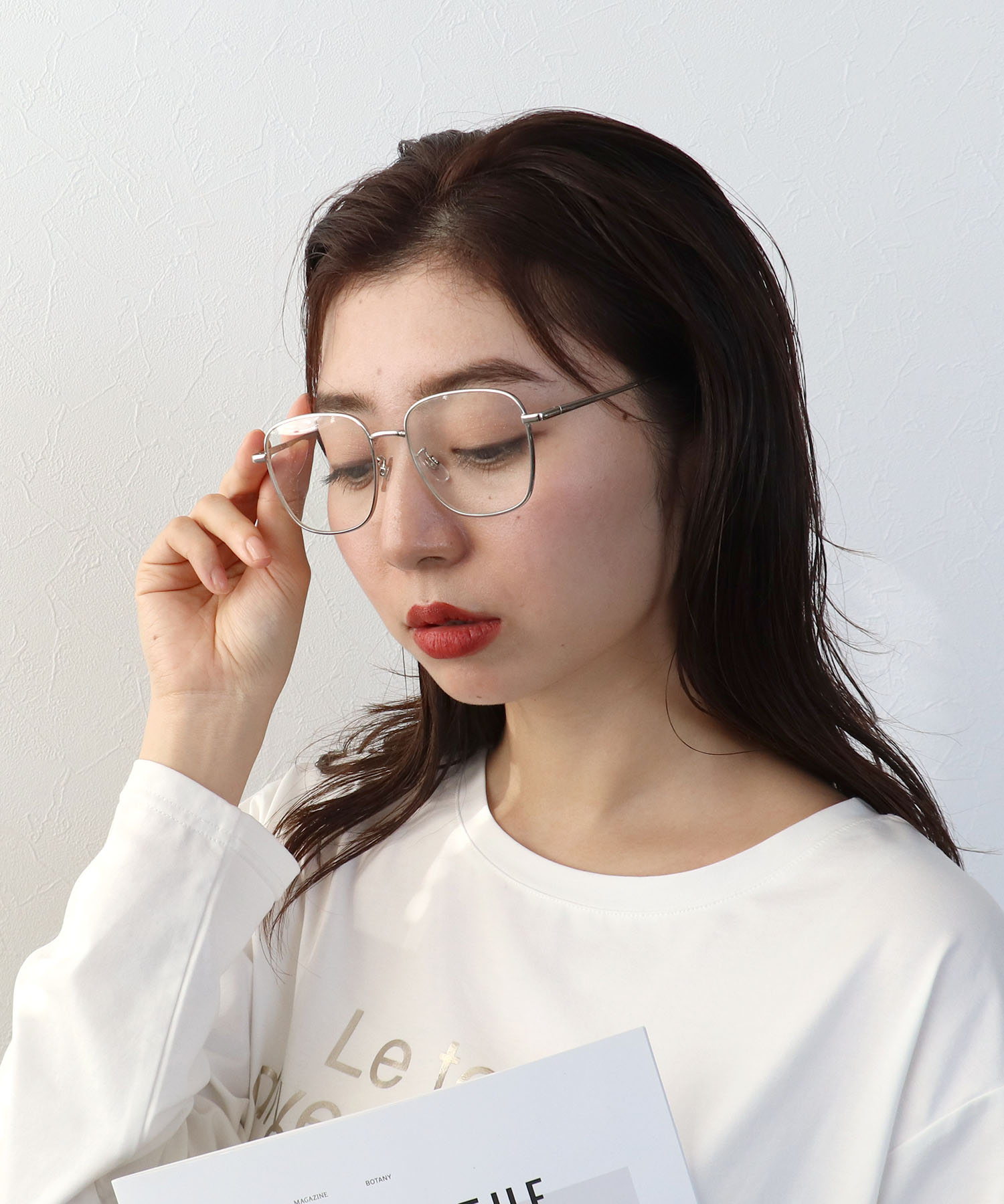 BIGスクエアクリアサングラス《紫外線透過率1%未満》