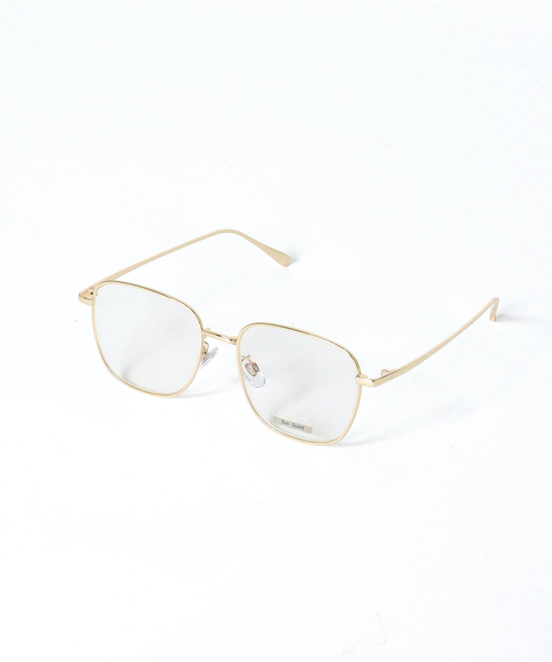 BIGスクエアクリアサングラス《紫外線透過率1%未満》