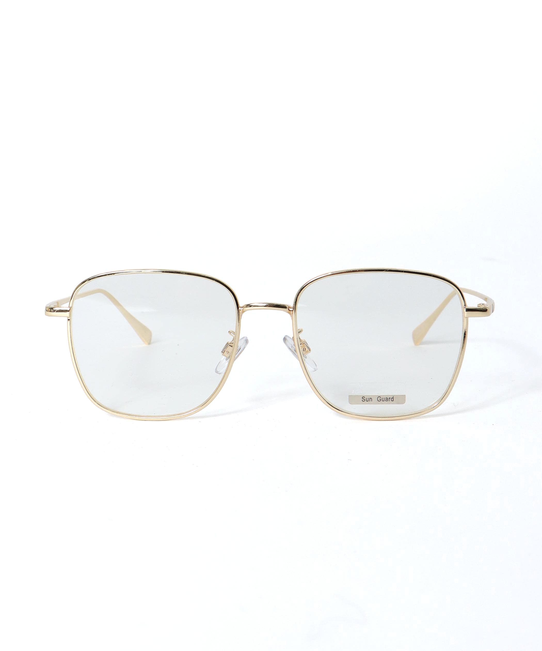 BIGスクエアクリアサングラス《紫外線透過率1%未満》