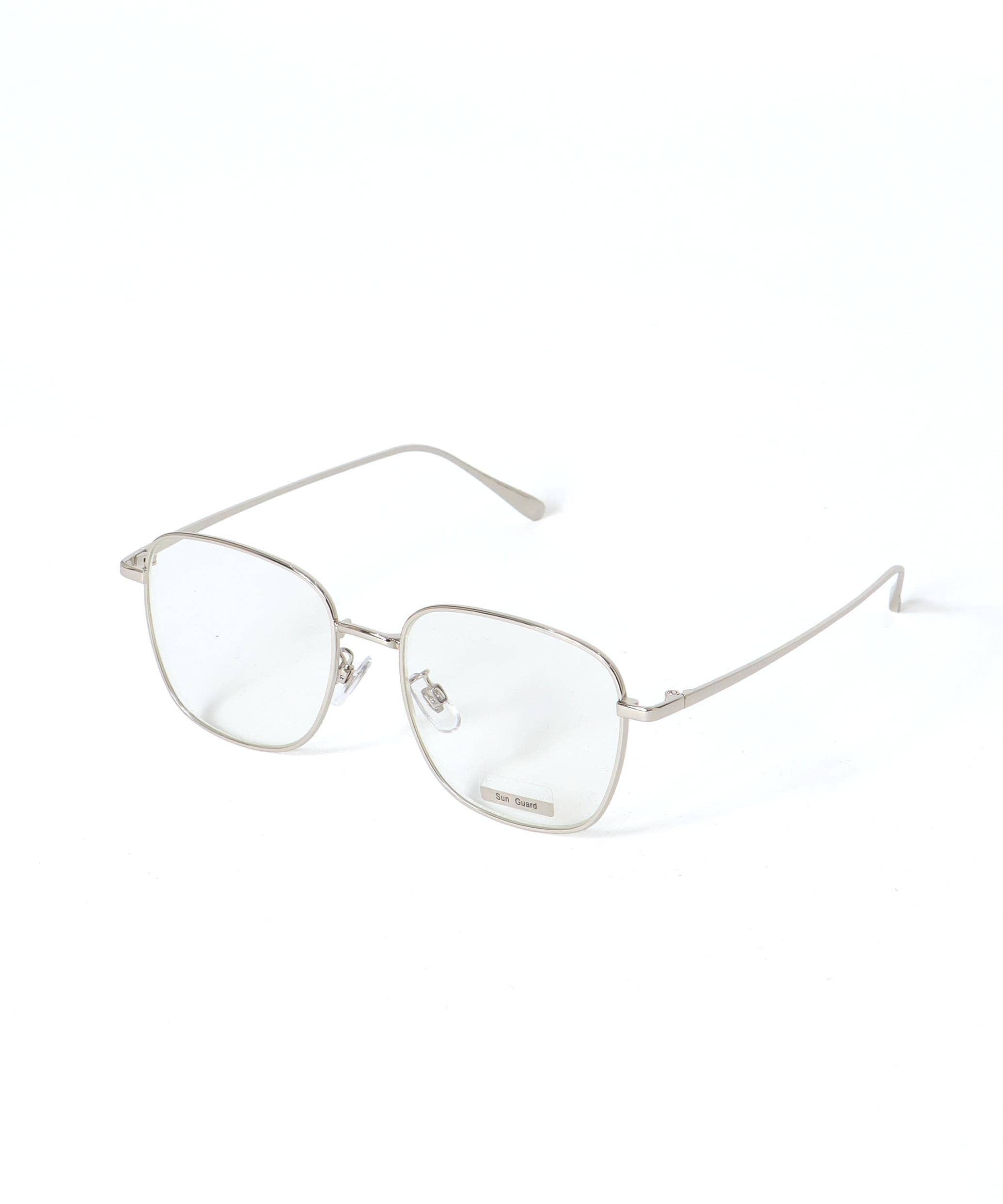 BIGスクエアクリアサングラス《紫外線透過率1%未満》