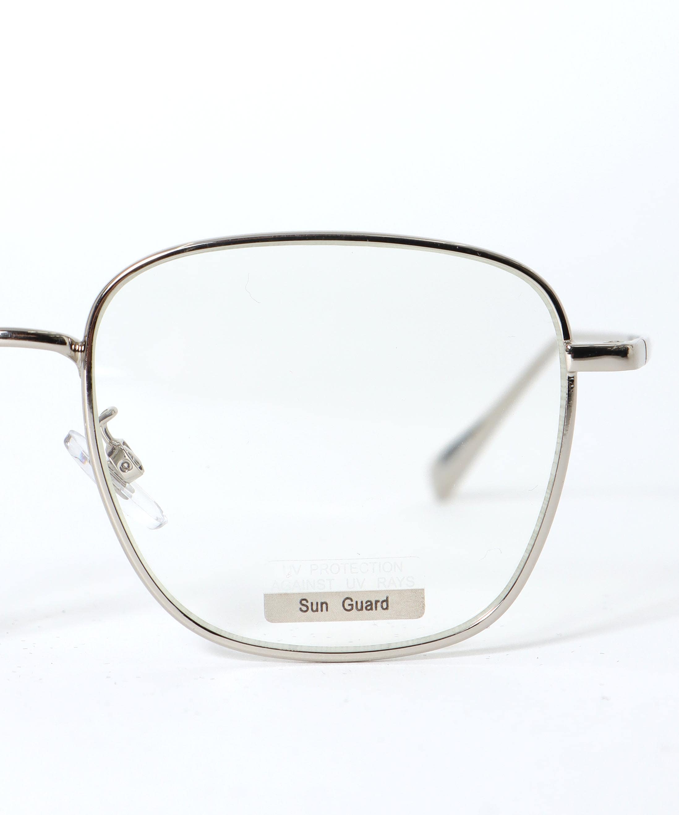 BIGスクエアクリアサングラス《紫外線透過率1%未満》