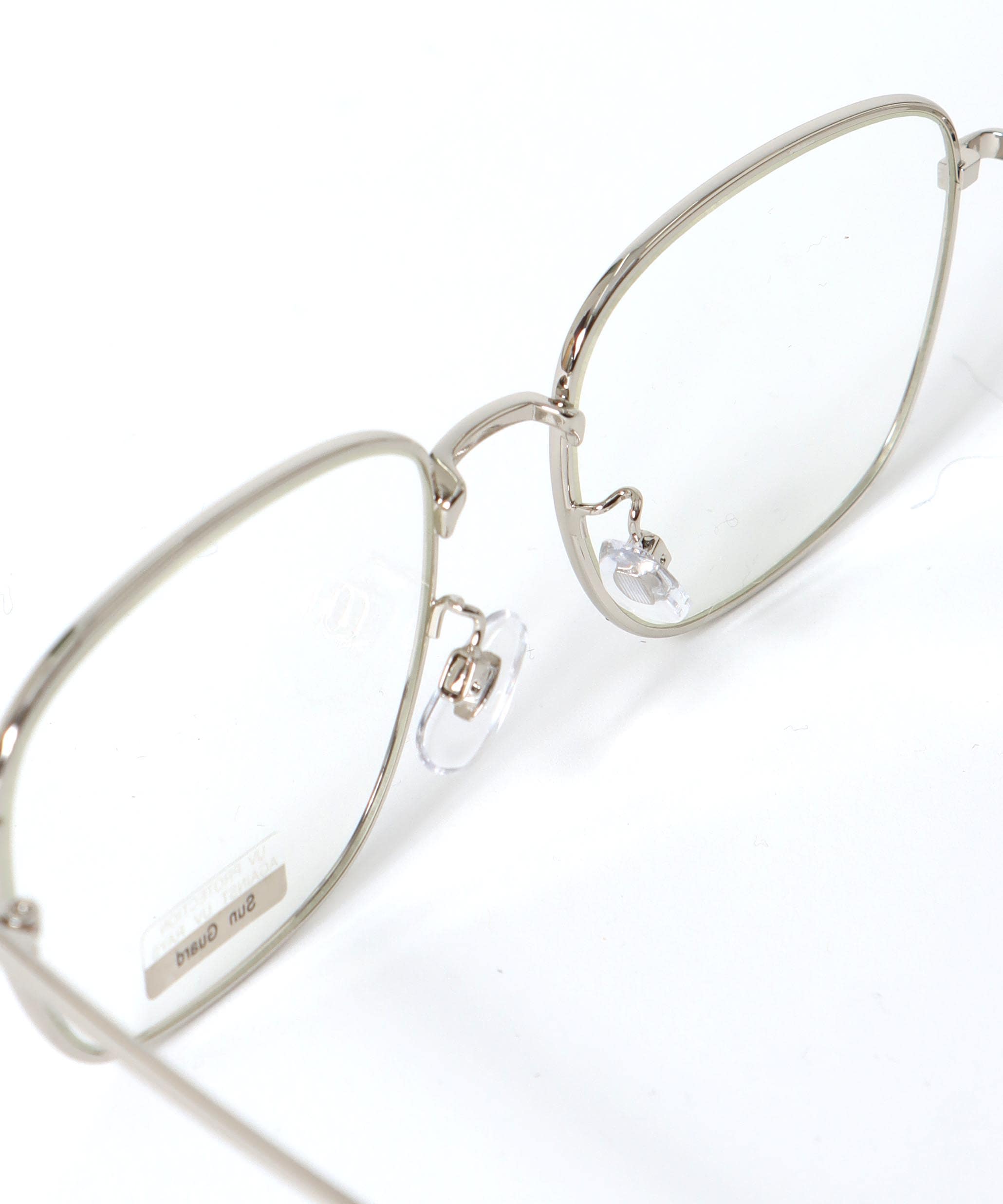 BIGスクエアクリアサングラス《紫外線透過率1%未満》