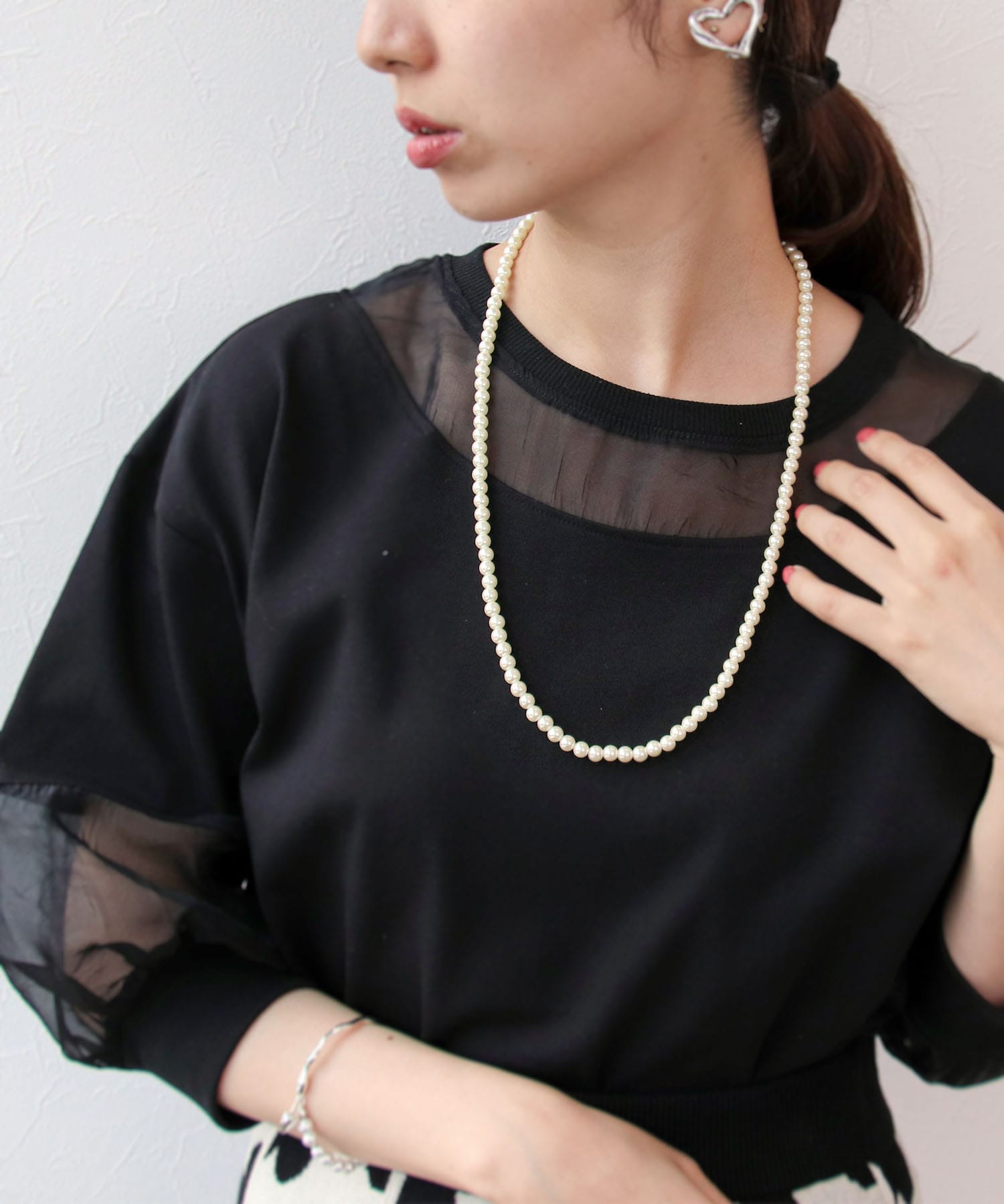 3Way3連パールネックレス