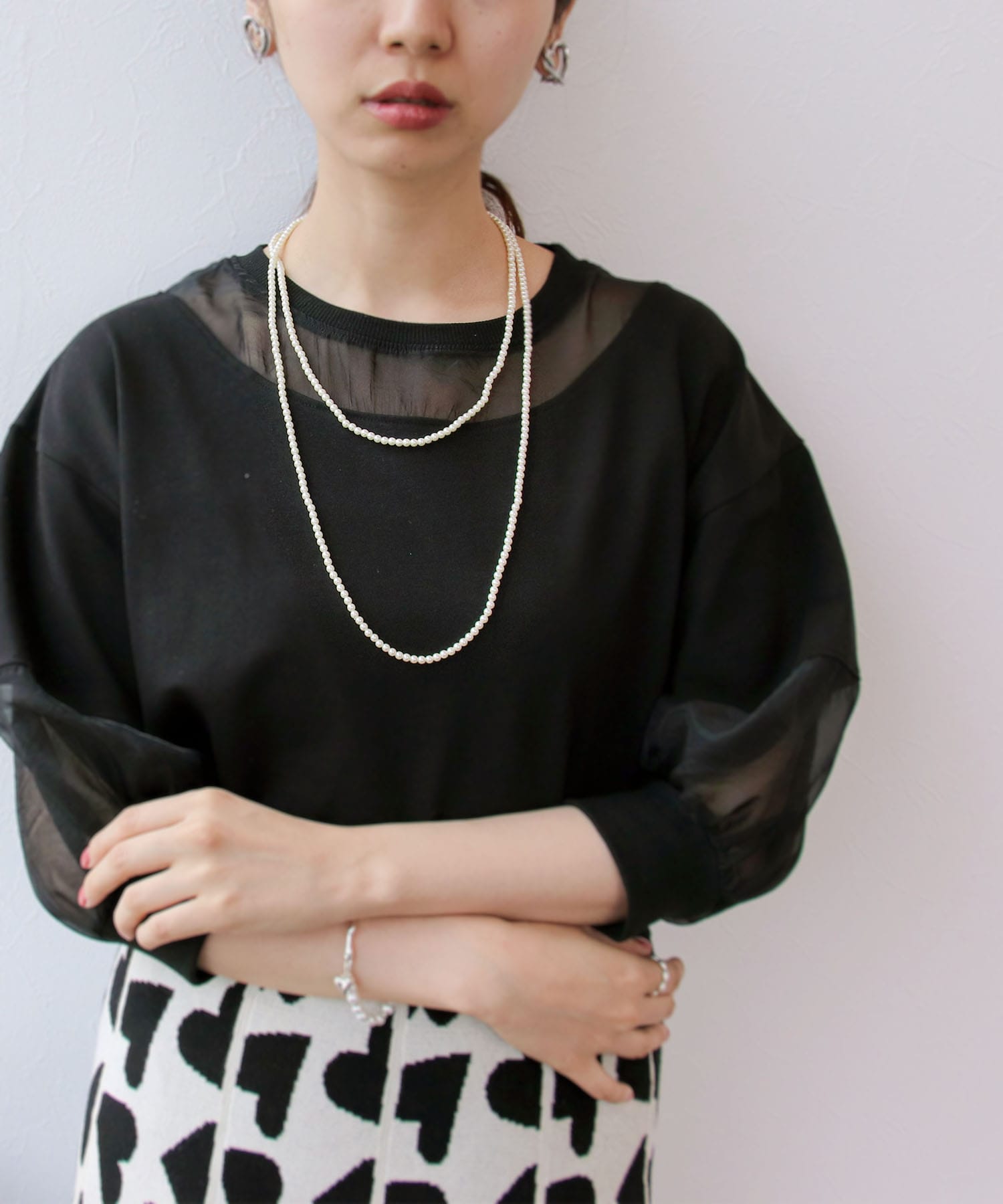 3Way3連パールネックレス