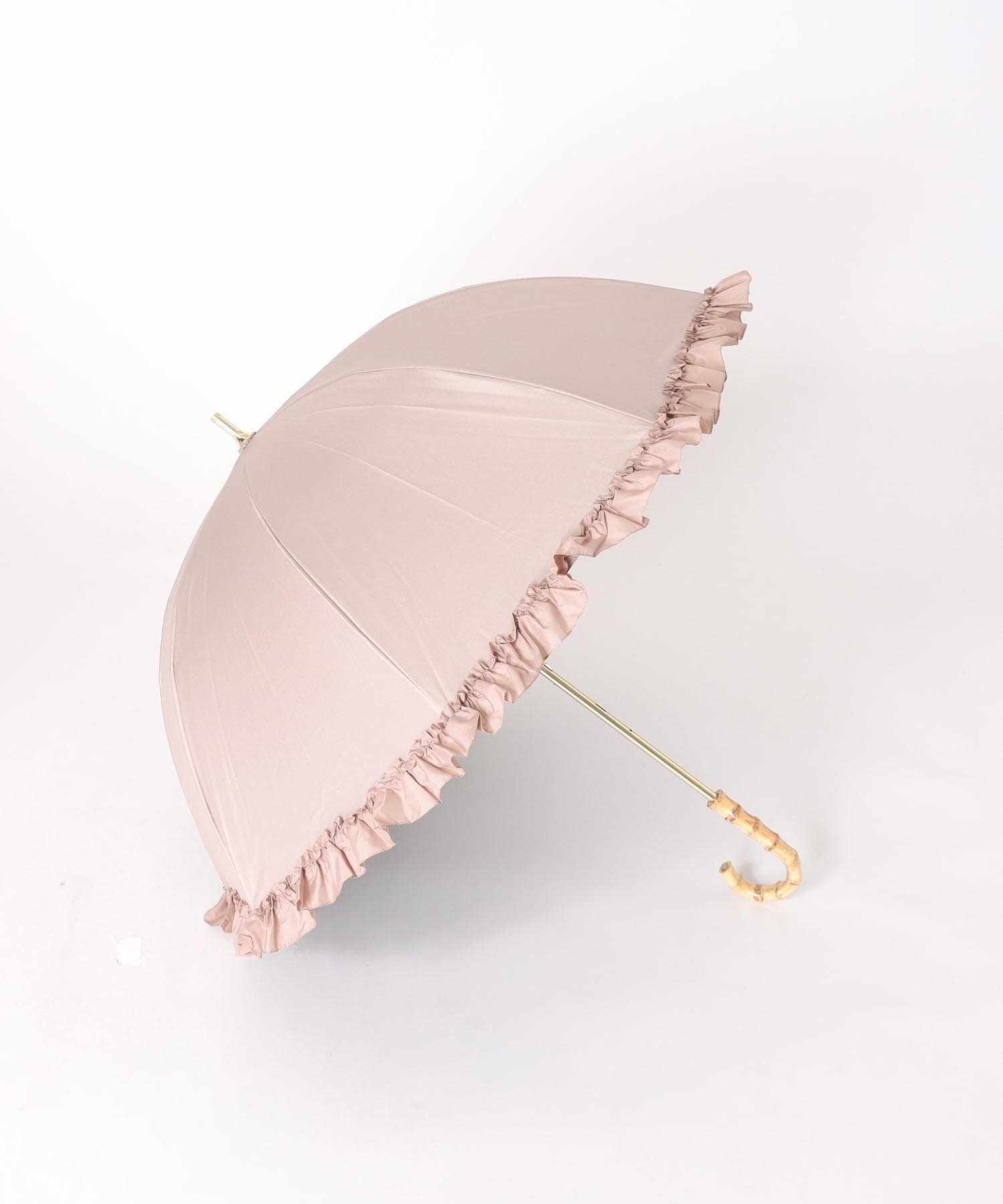 【pink trick / ピンクトリック】フリル完全遮光長傘（晴雨兼用）