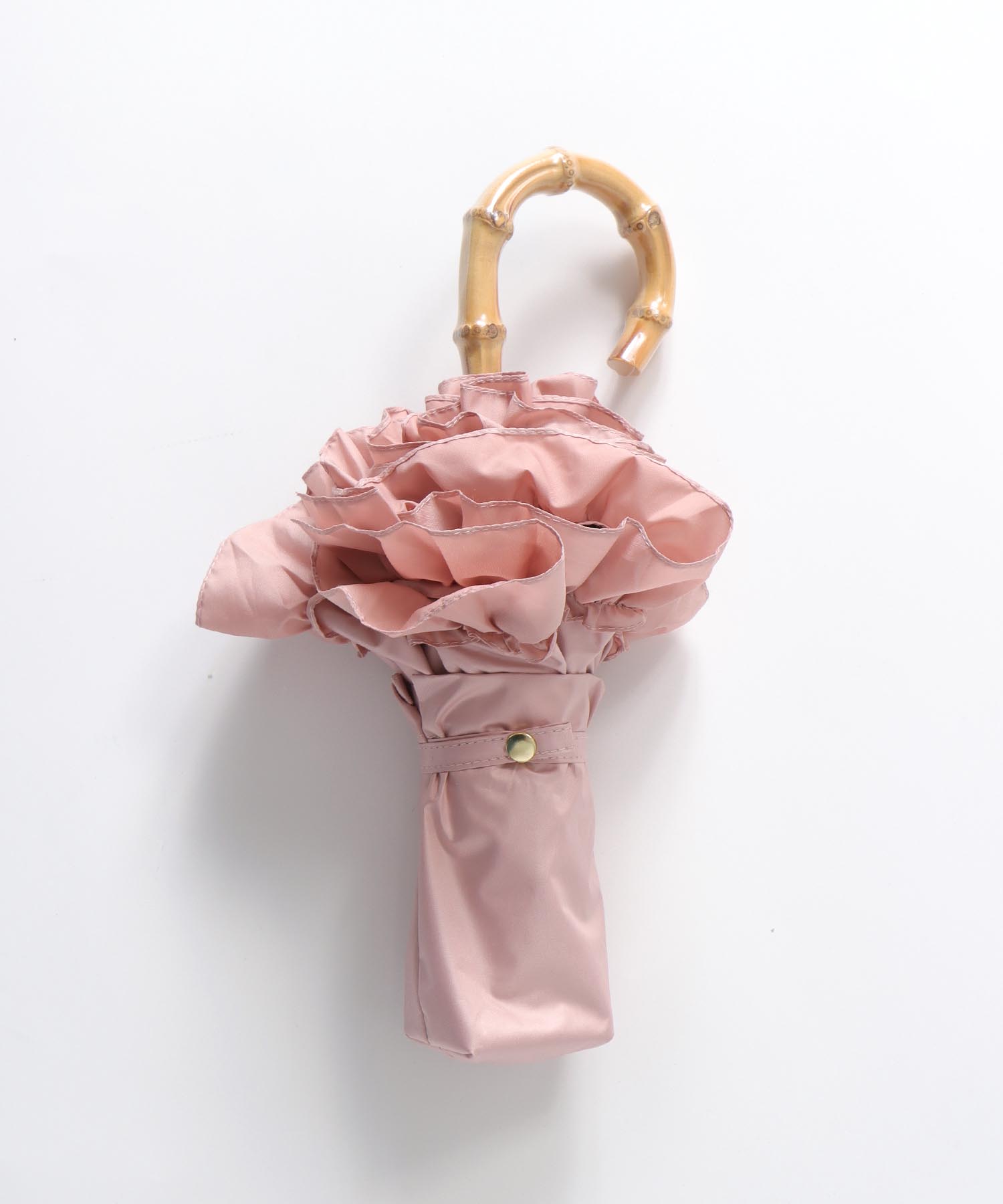 【pink trick / ピンクトリック】フリル完全遮光折傘（晴雨兼用）