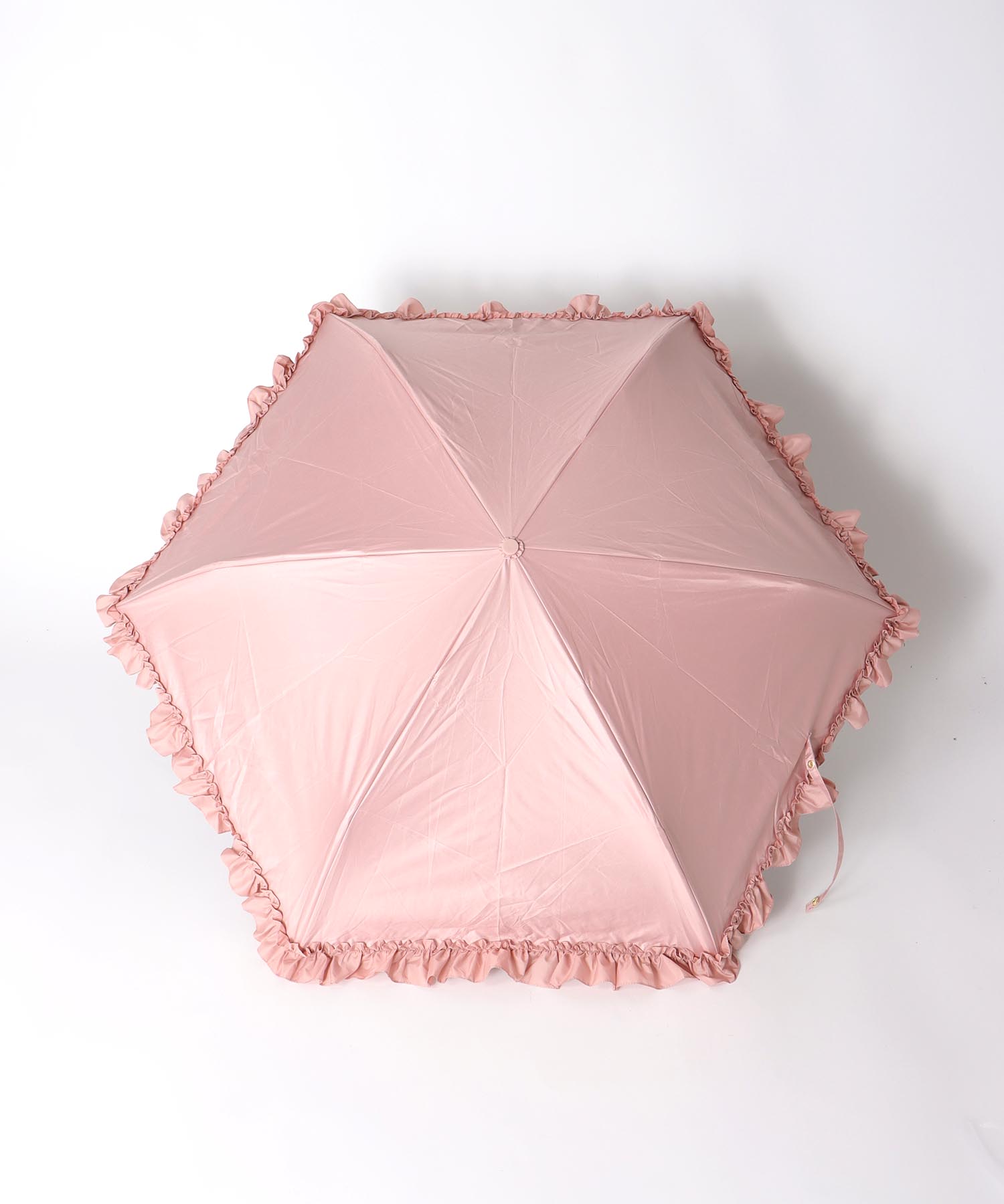 【pink trick / ピンクトリック】フリル完全遮光折傘（晴雨兼用）