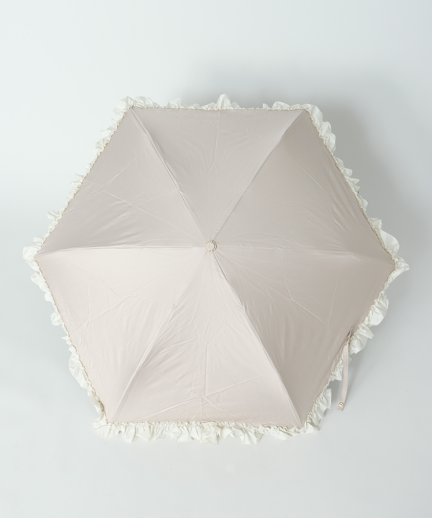 【pink trick / ピンクトリック】フリル完全遮光折傘（晴雨兼用）