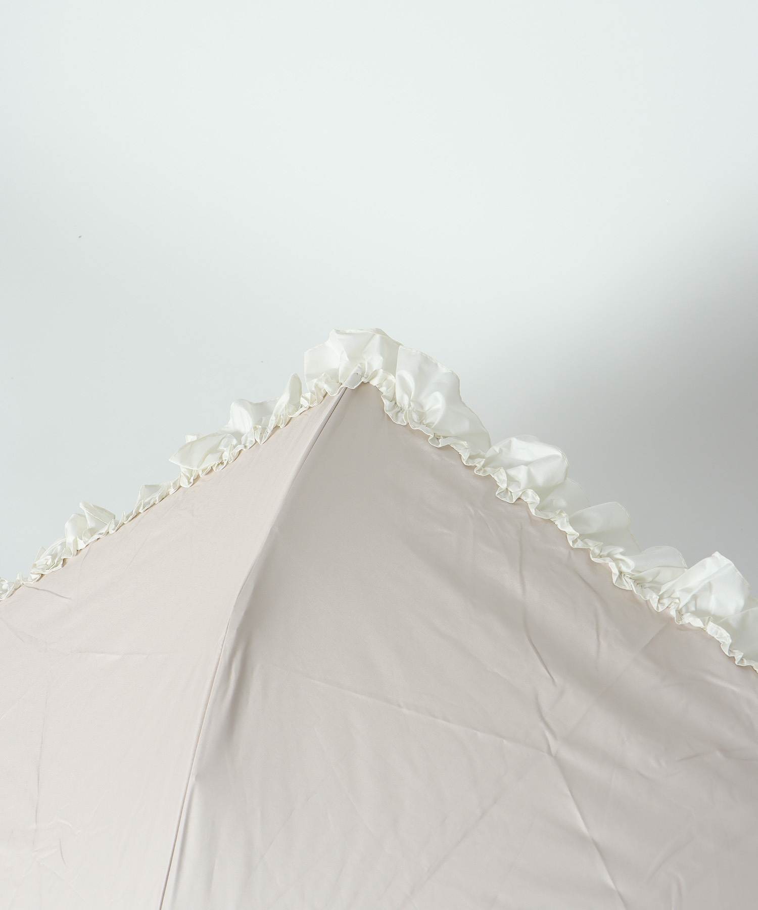 【pink trick / ピンクトリック】フリル完全遮光折傘（晴雨兼用）