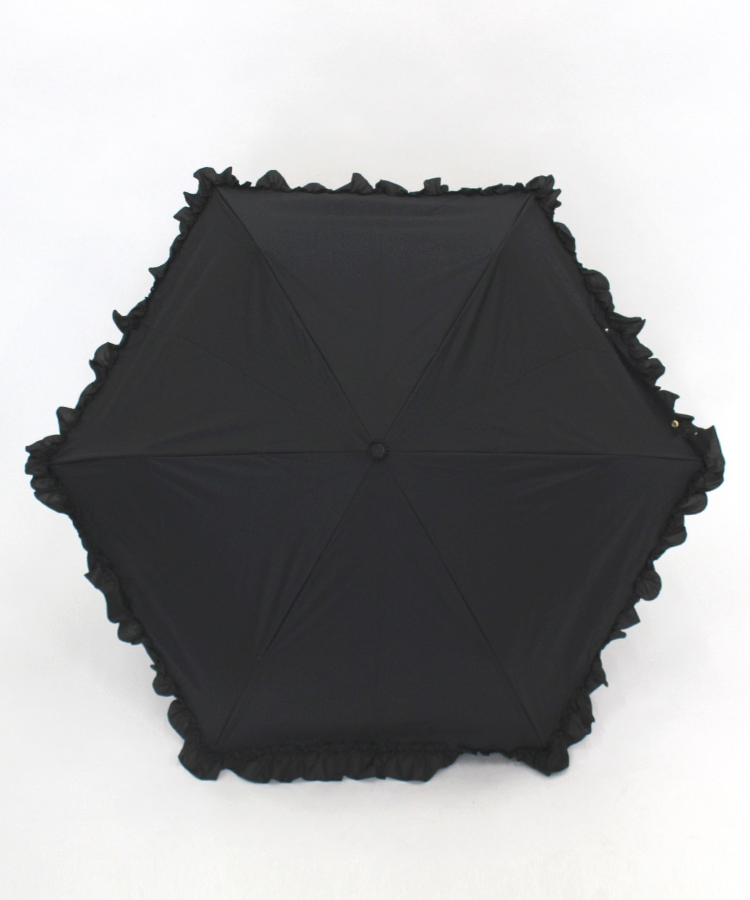 【pink trick / ピンクトリック】フリル完全遮光折傘（晴雨兼用）