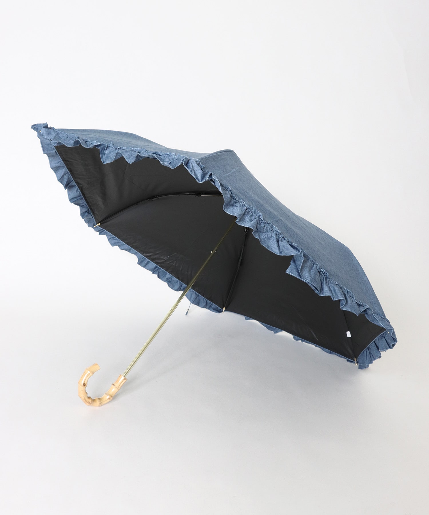 【pink trick / ピンクトリック】完全遮光フリルデニム風mini(晴雨兼用)