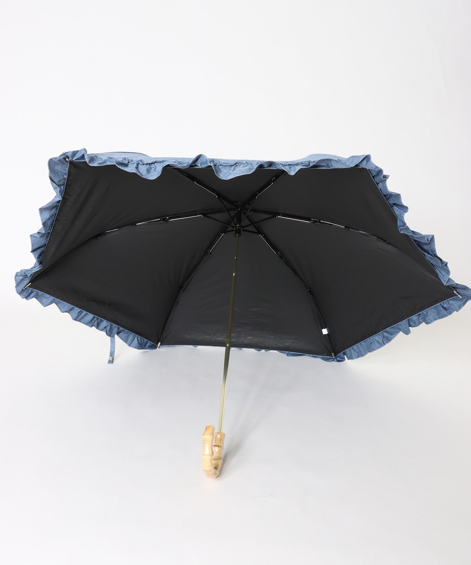 【pink trick / ピンクトリック】完全遮光フリルデニム風mini(晴雨兼用)