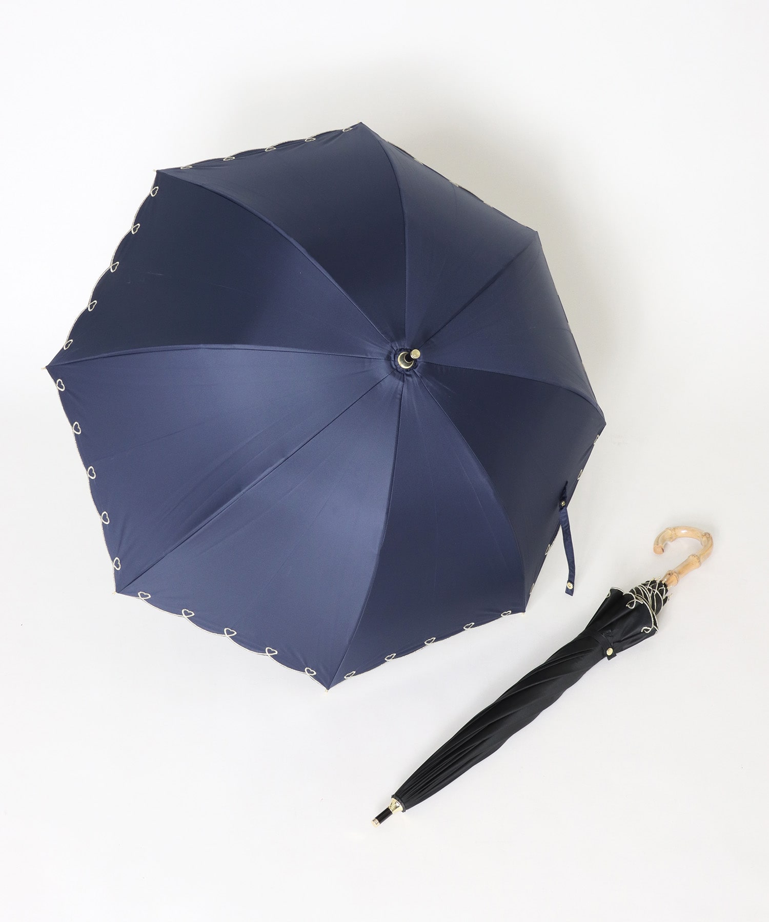 完全遮光ハートスカラップ深張り長傘 晴雨兼用 On Jione Store ジオン商事 公式オンラインストア