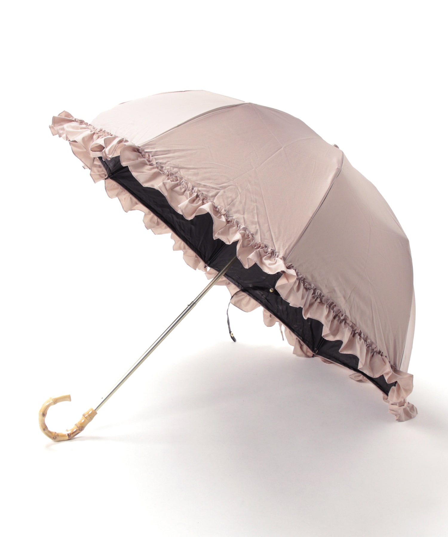 【WEB限定発売】【pink trick】フリル完全遮光2段折傘（晴雨兼用）