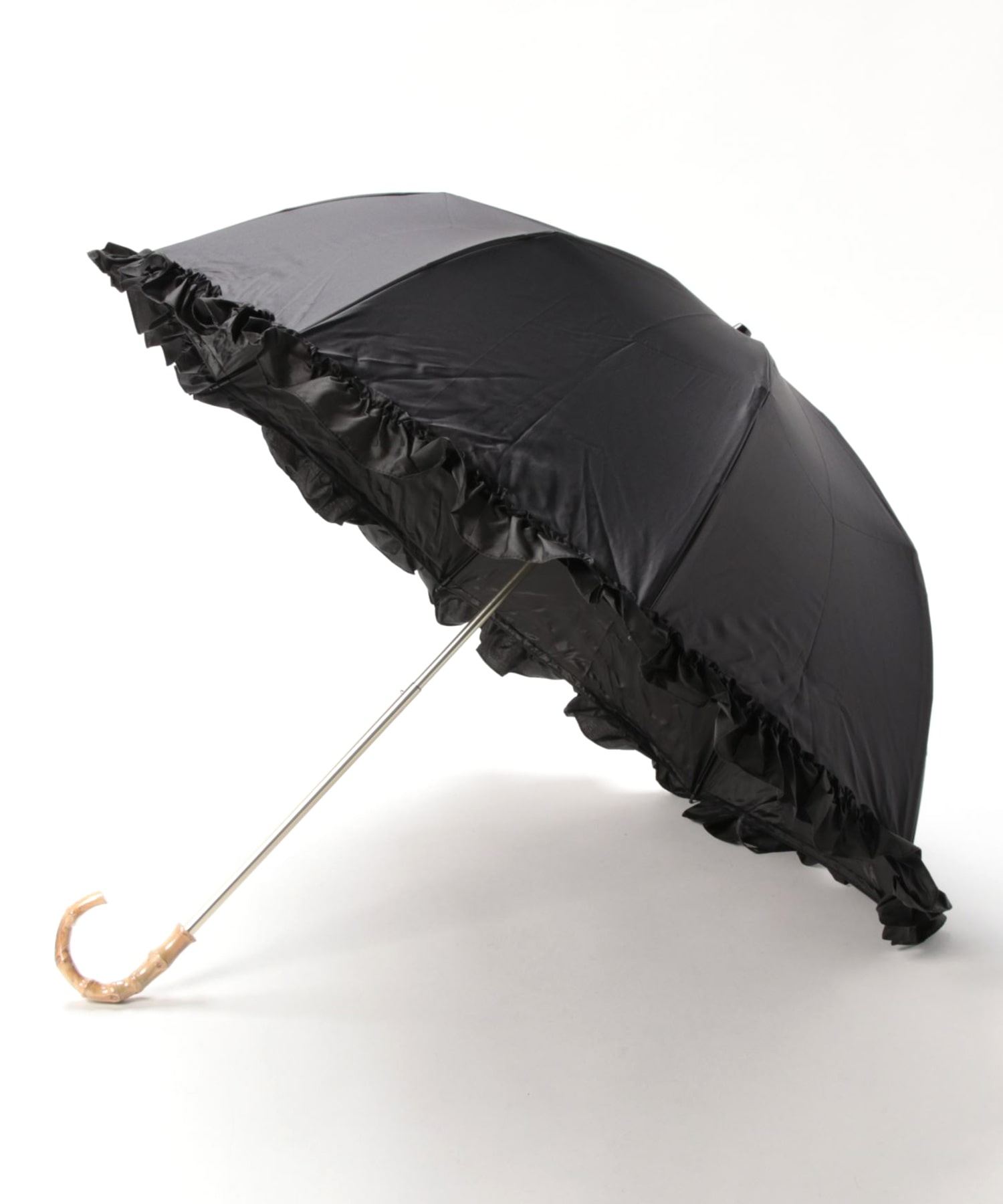 【WEB限定発売】【pink trick】フリル完全遮光2段折傘（晴雨兼用）