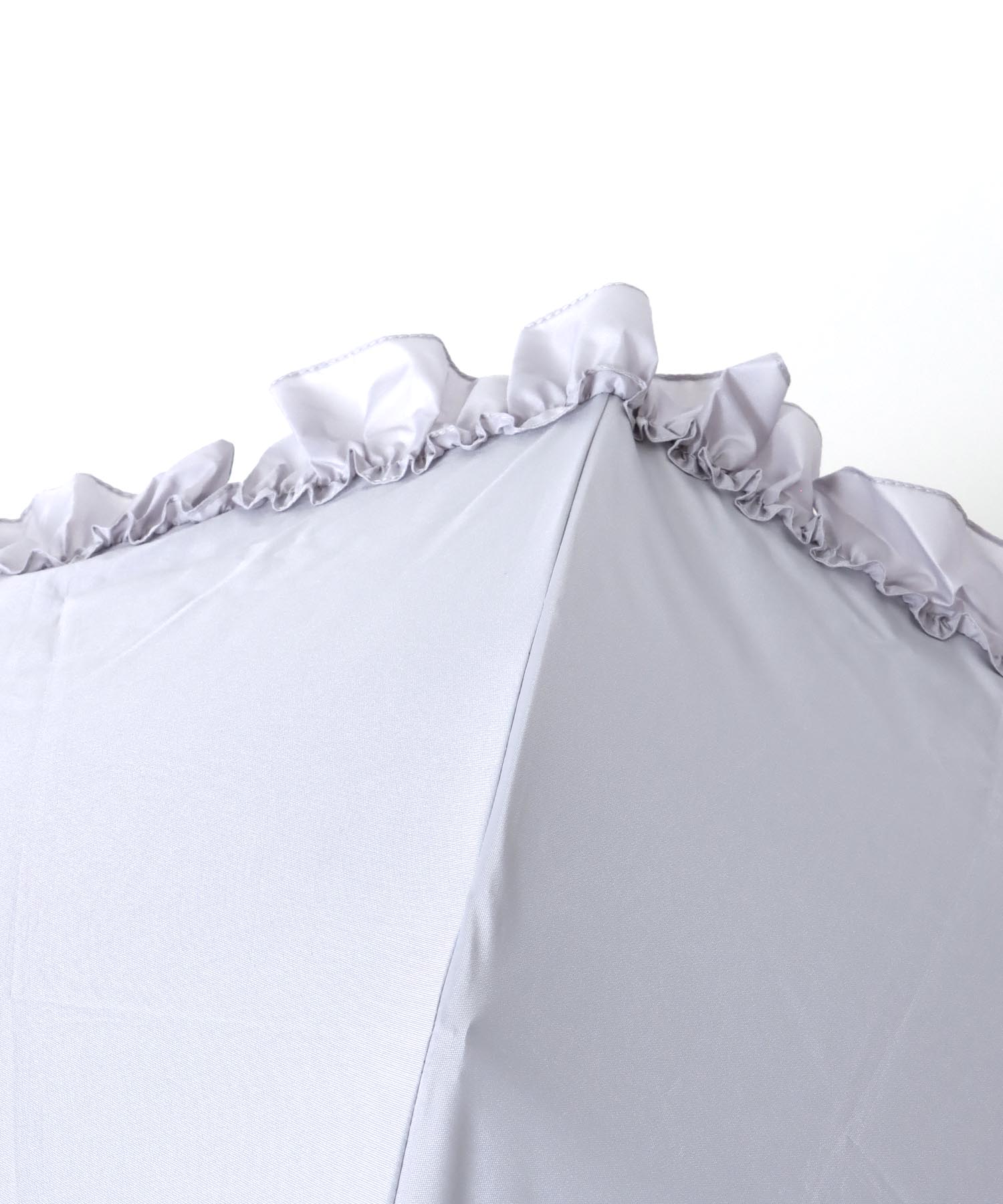 【WEB限定発売】【pink trick】フリル完全遮光2段折傘（晴雨兼用）