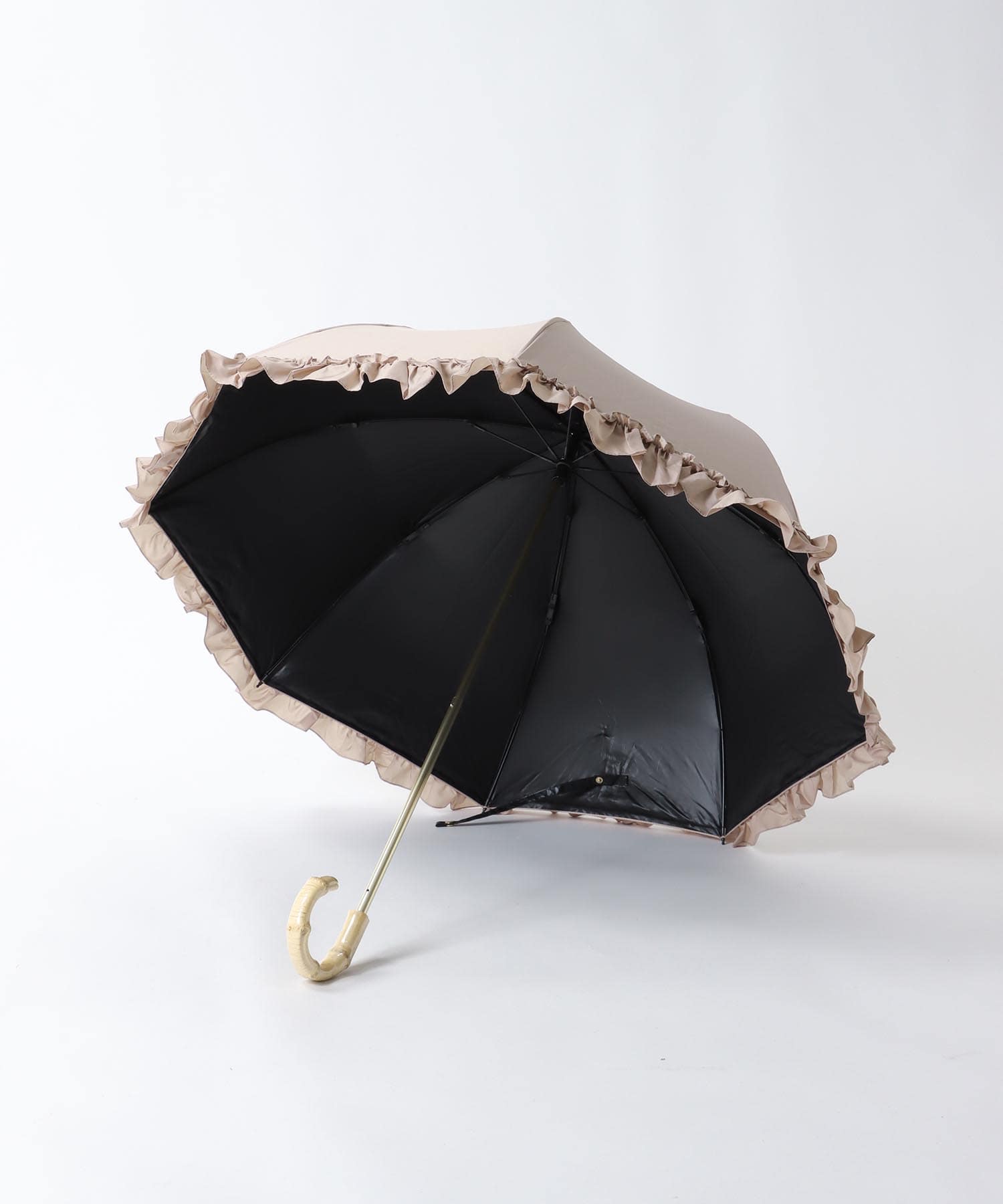 【WEB限定発売】【pink trick】フリル完全遮光2段折傘（晴雨兼用）
