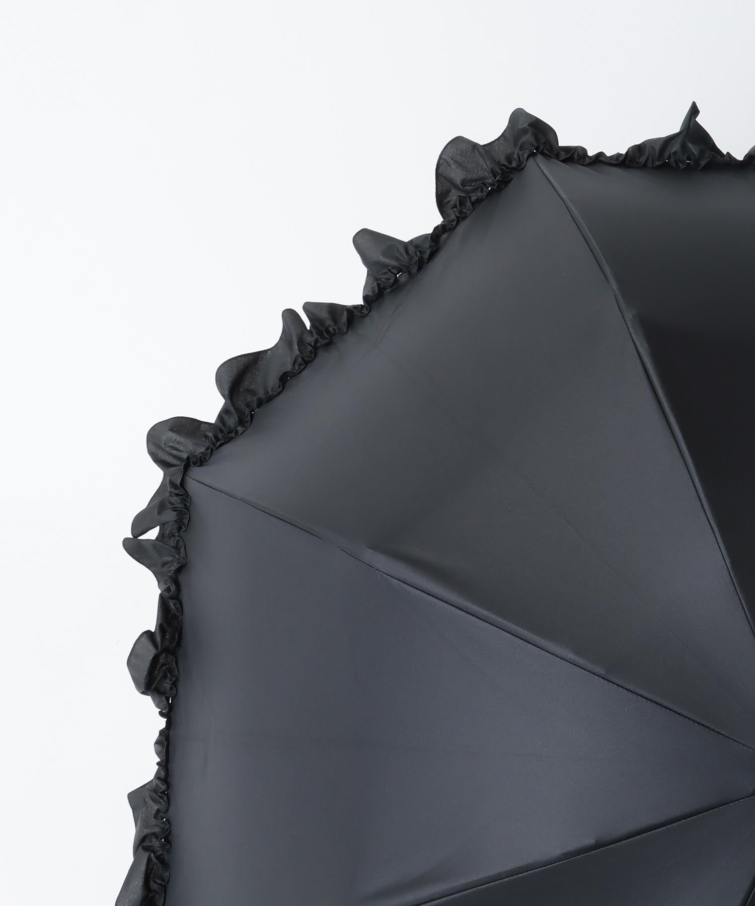 【WEB限定発売】【pink trick】フリル完全遮光2段折傘（晴雨兼用）