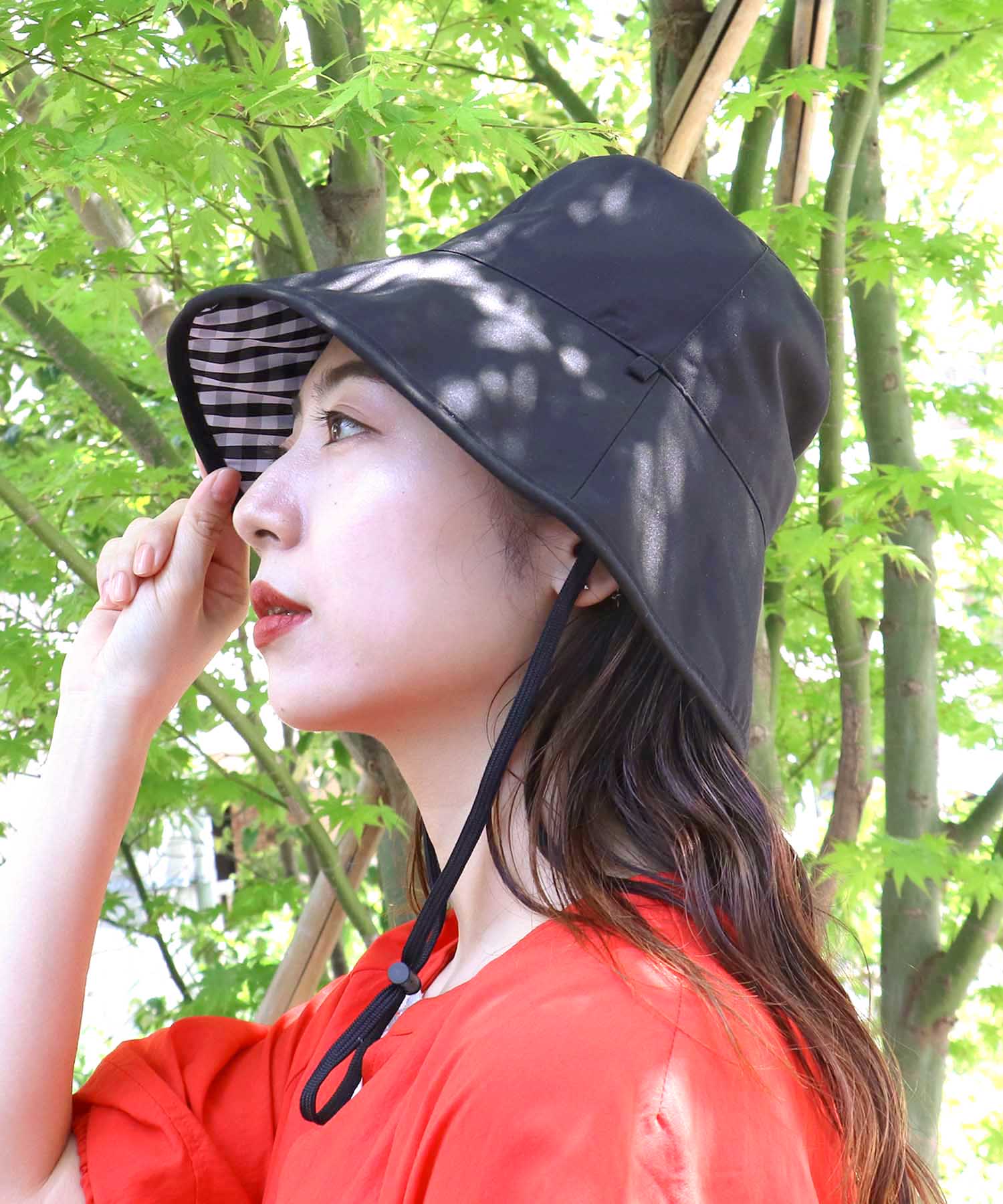 [CP日除け10%]完全遮光撥水リバーシブルハット