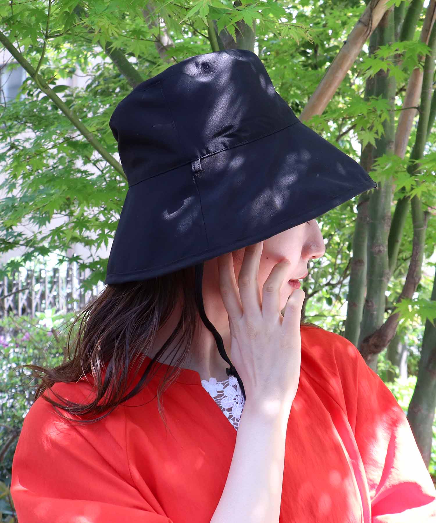 [CP日除け10%]完全遮光撥水リバーシブルハット