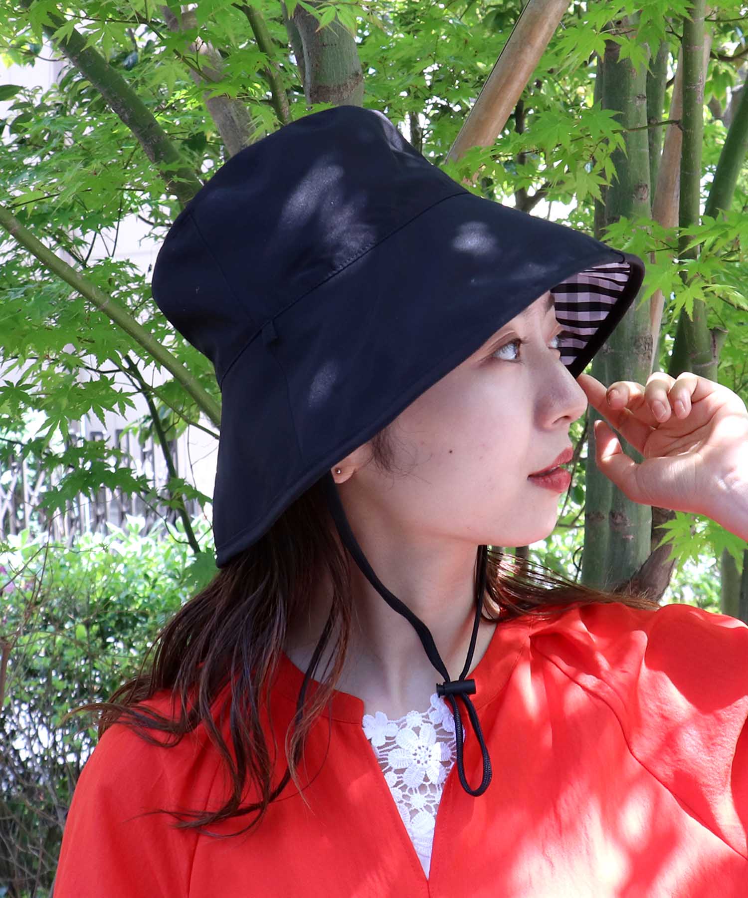 [CP日除け10%]完全遮光撥水リバーシブルハット