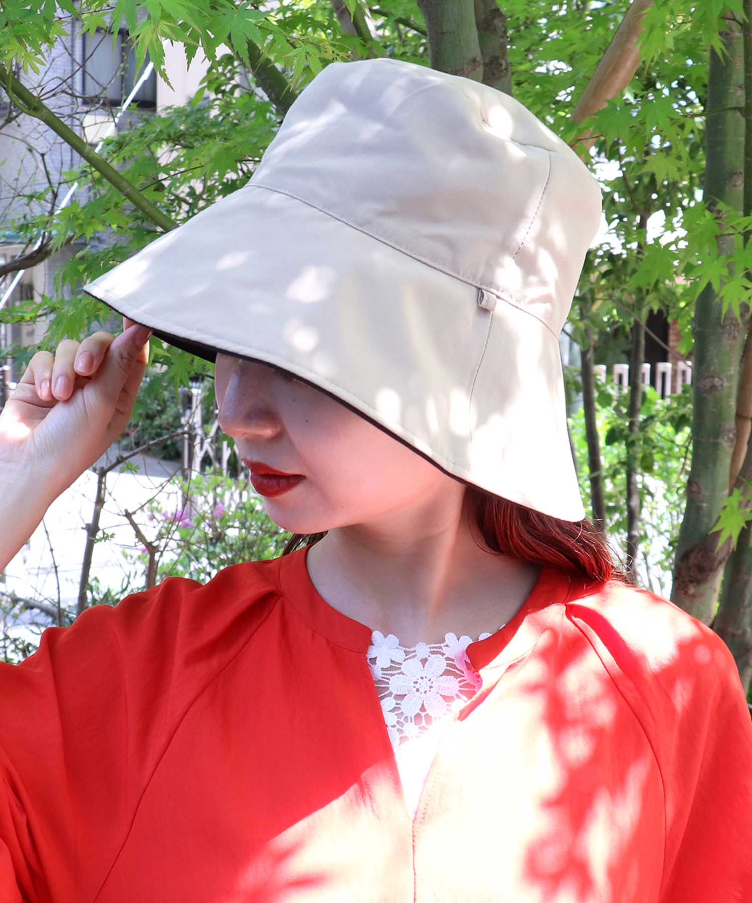 [CP日除け10%]完全遮光撥水リバーシブルハット