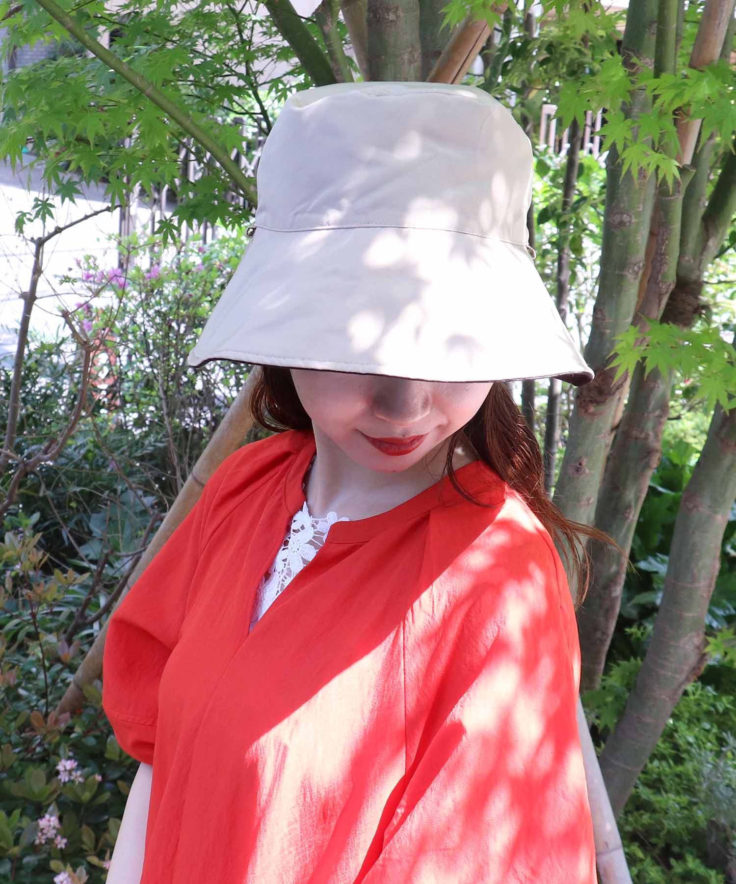 [CP日除け10%]完全遮光撥水リバーシブルハット