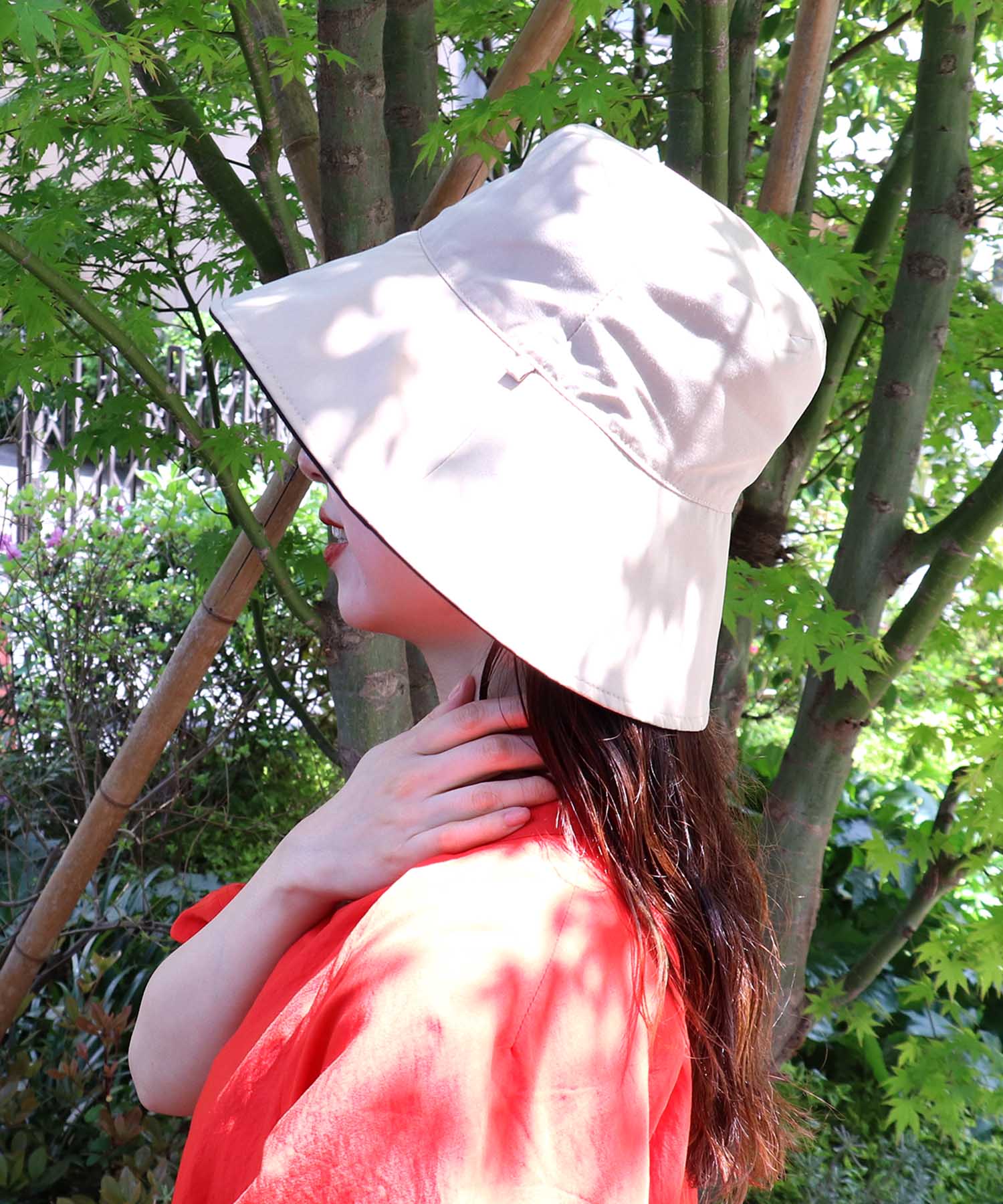 [CP日除け10%]完全遮光撥水リバーシブルハット