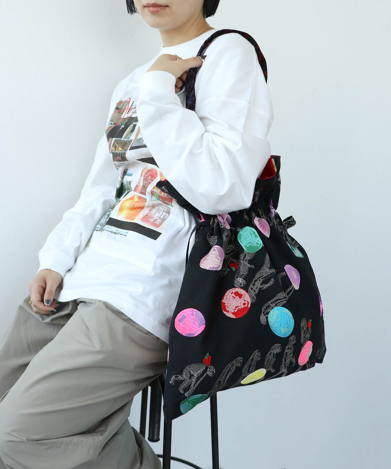 《期間限定WEB予約》ULOCO 刺繍デカ絞りトートバッグ2026