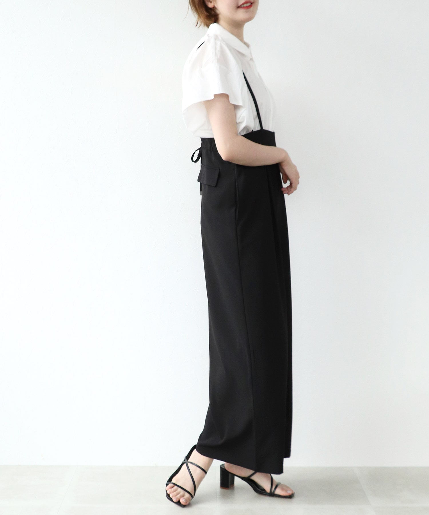 買得 Curensology カレンソロジー バックギャザーサロペット 